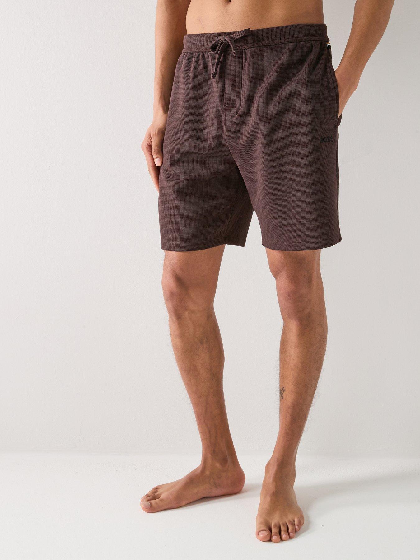 BOSS Waffle Loungewear Shorts - Brown