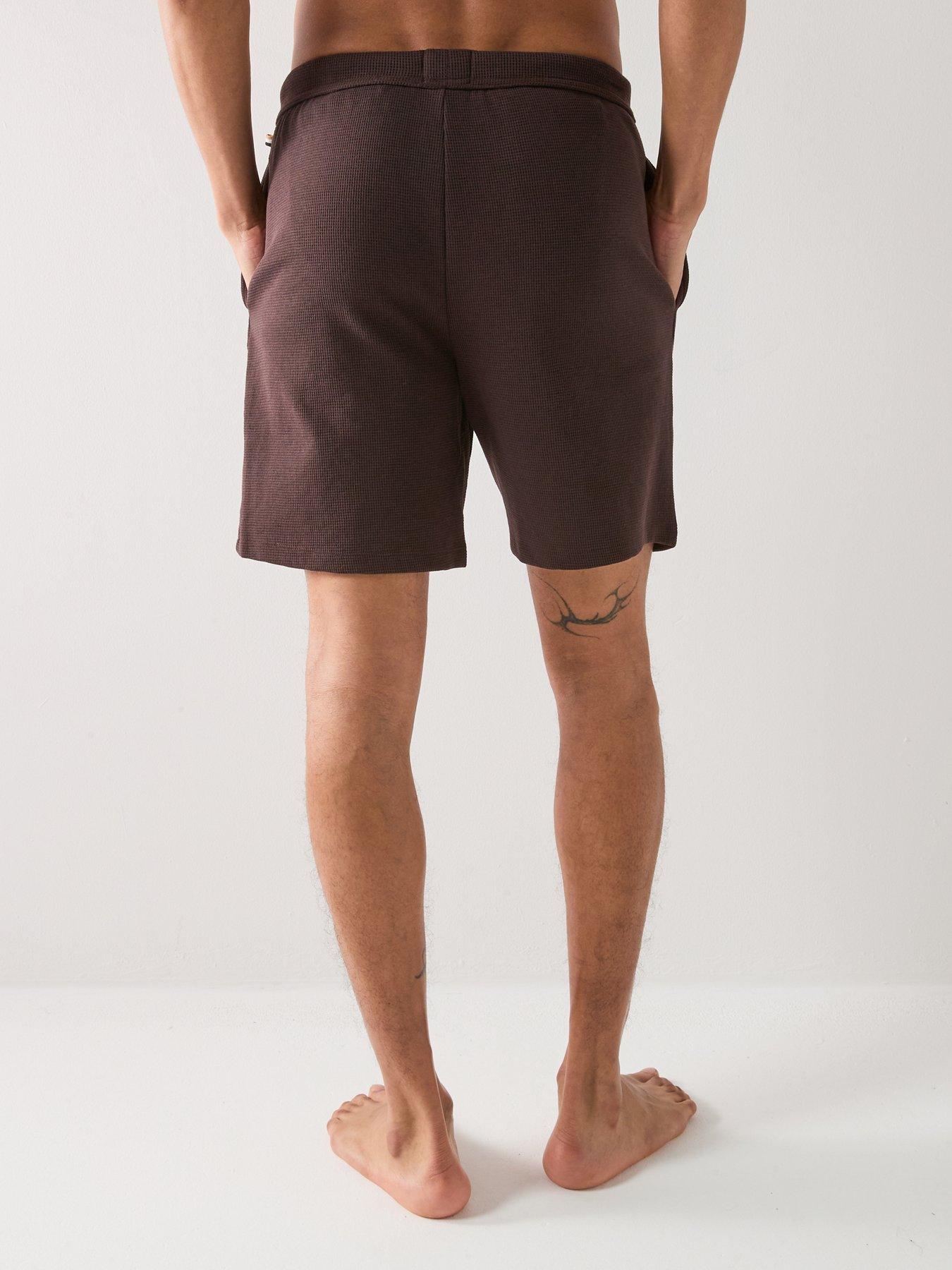 Image 2 of 4 of BOSS Waffle Loungewear Shorts - Brown