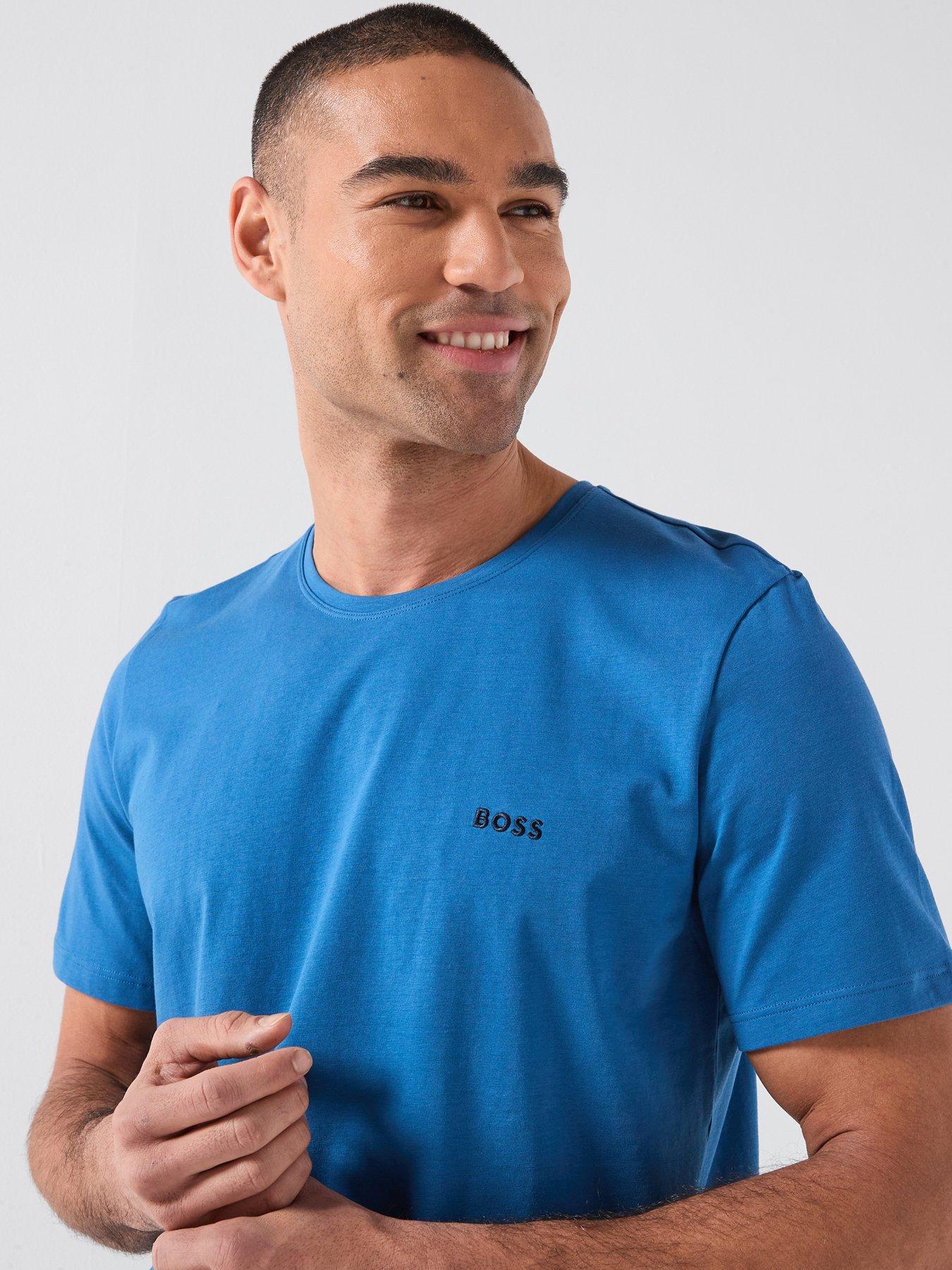 BOSS Boss Mix&Match Stretch-Cotton Loungewear T-Shirt With Embroidered Logo in Grey for Men