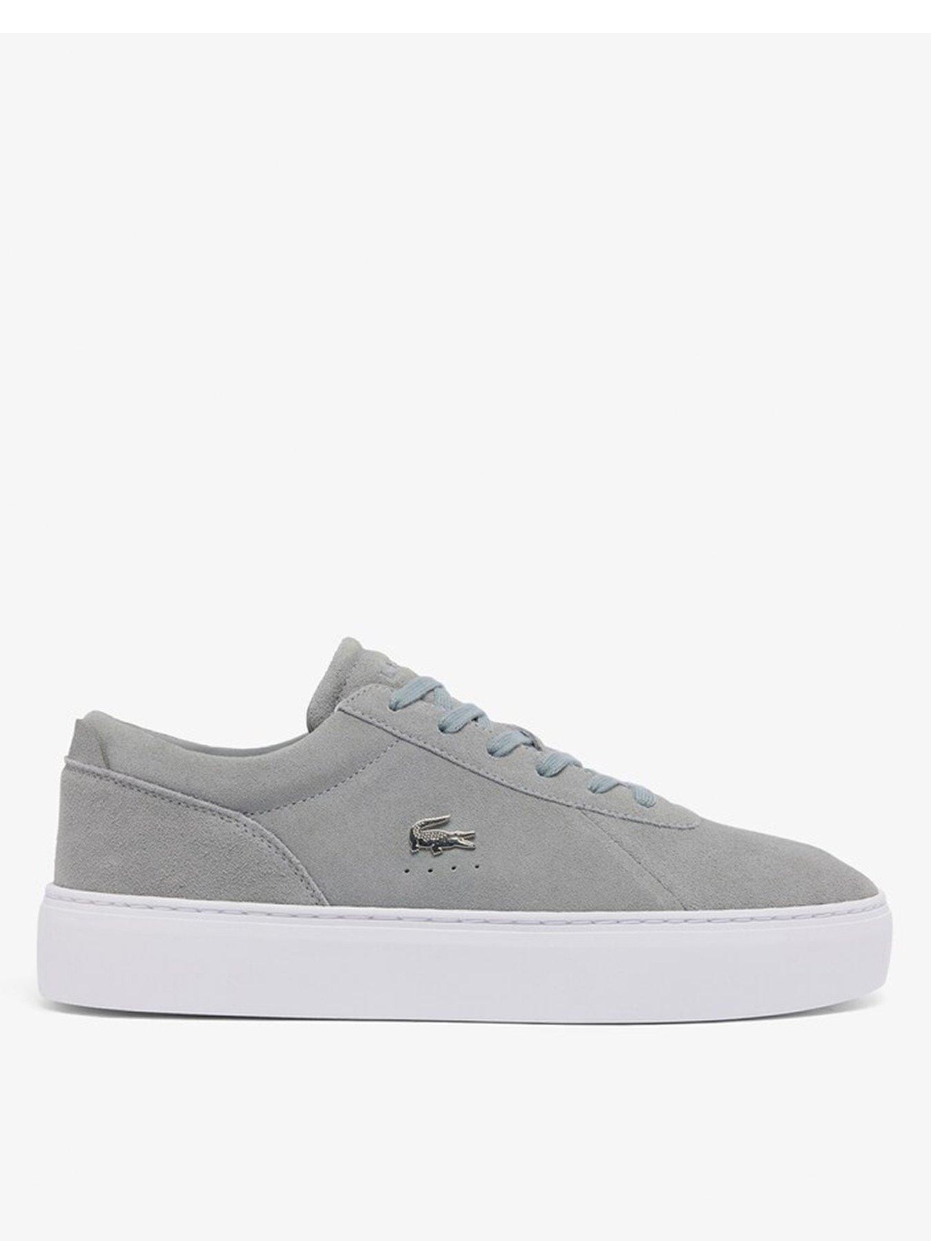 Lacoste Court Set Suede Trainers, Grey, Size 9, Men