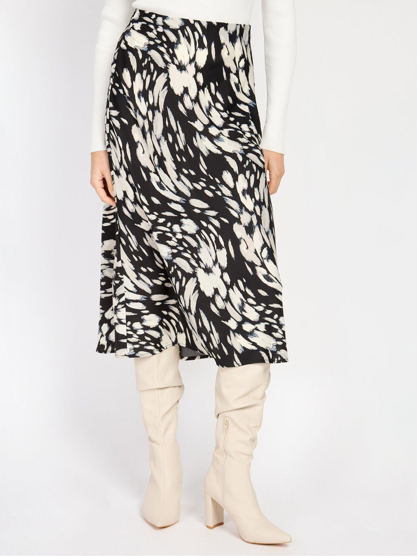 Little Mistress Animal Print Midi Slip Skirt - Multi