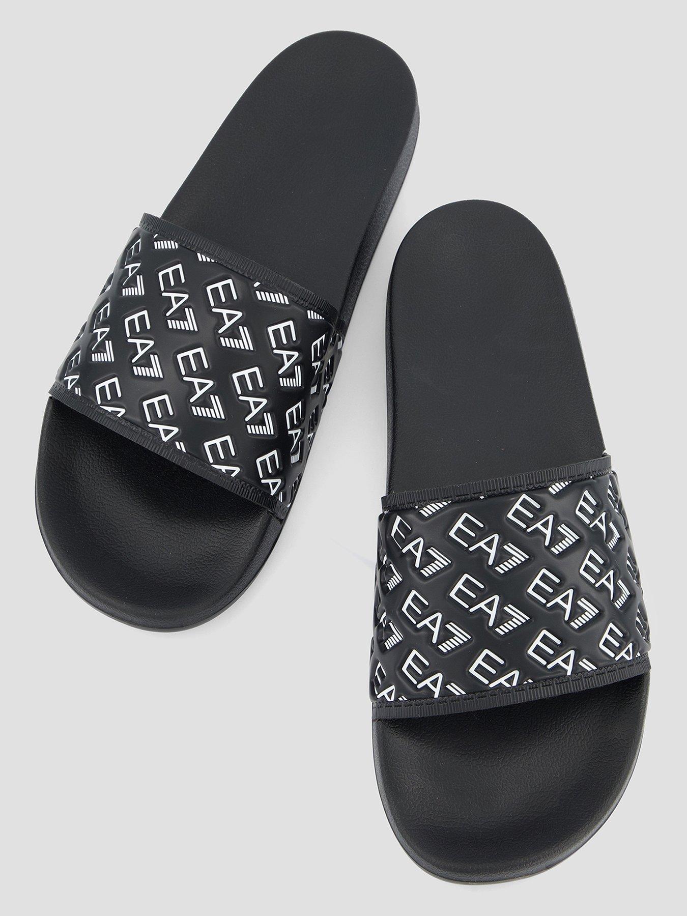 Image 3 of 7 of EA7 Emporio Armani All Over Logo Slider - Black