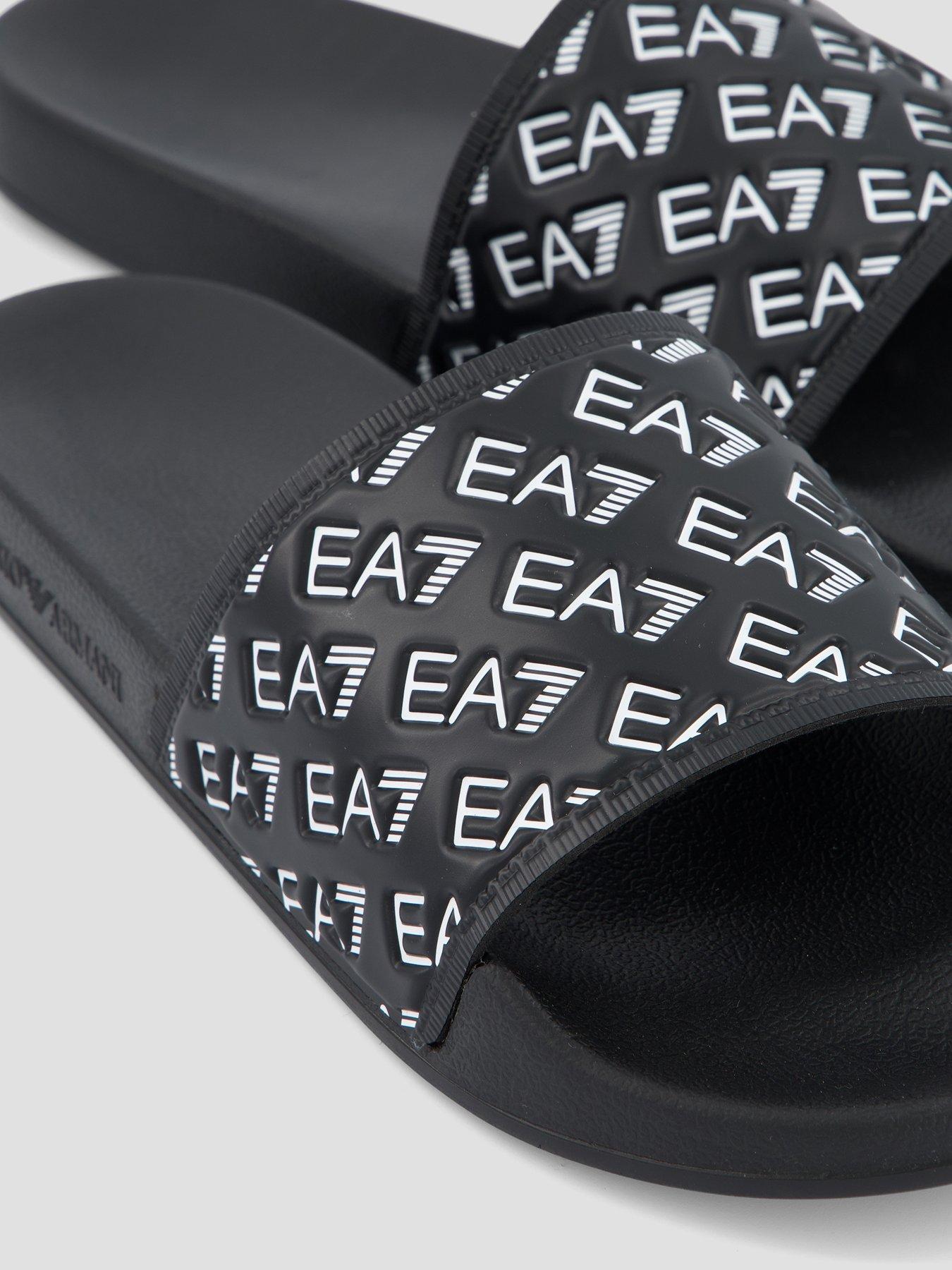 Image 5 of 7 of EA7 Emporio Armani All Over Logo Slider - Black