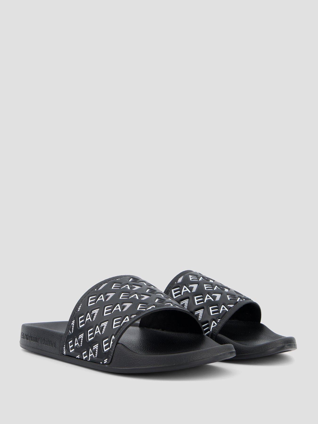 Image 6 of 7 of EA7 Emporio Armani All Over Logo Slider - Black