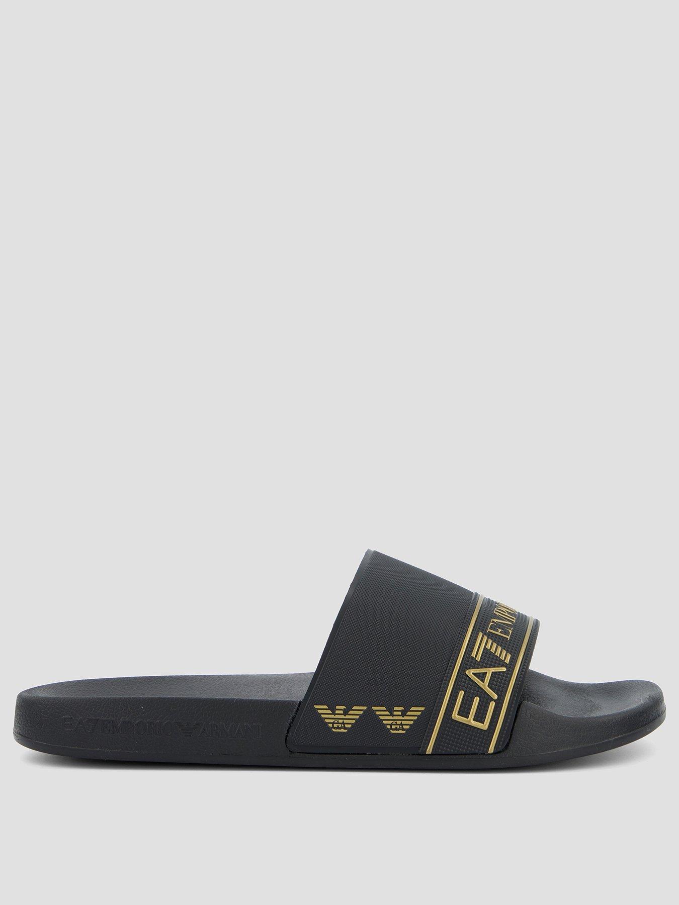Image 2 of 7 of EA7 Emporio Armani Taped Logo Slider - Gold
