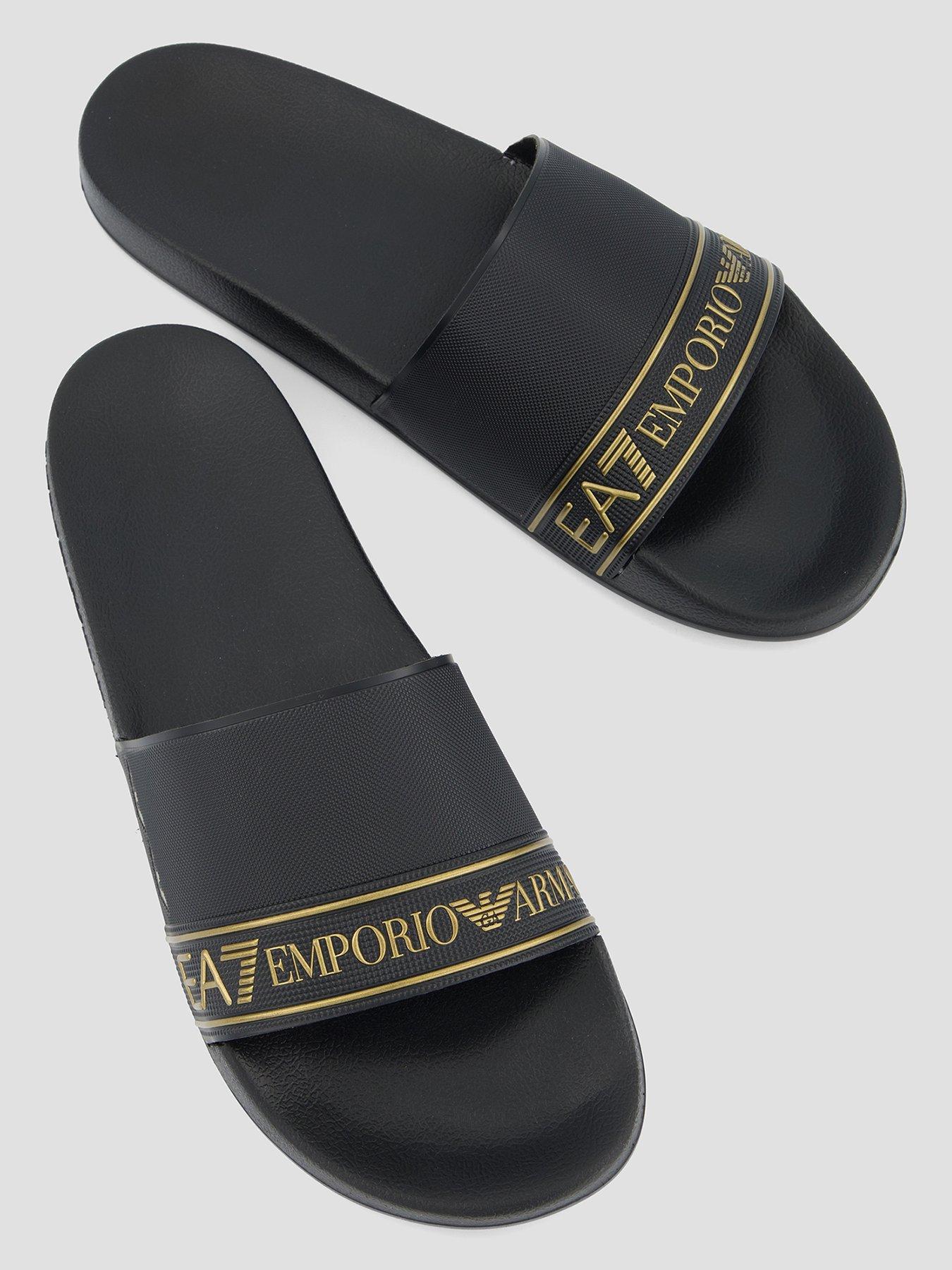 Image 3 of 7 of EA7 Emporio Armani Taped Logo Slider - Gold