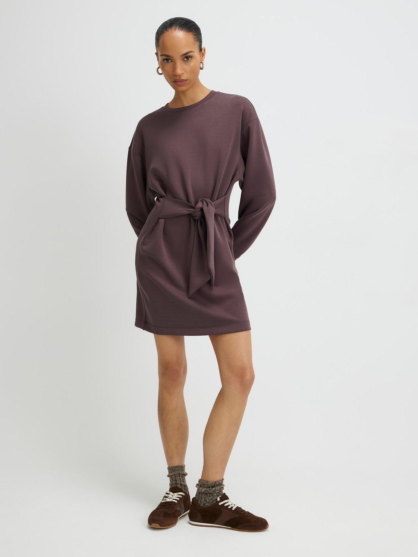knee length dresses for ladies Clean-Cut Neoprene Mini Dress