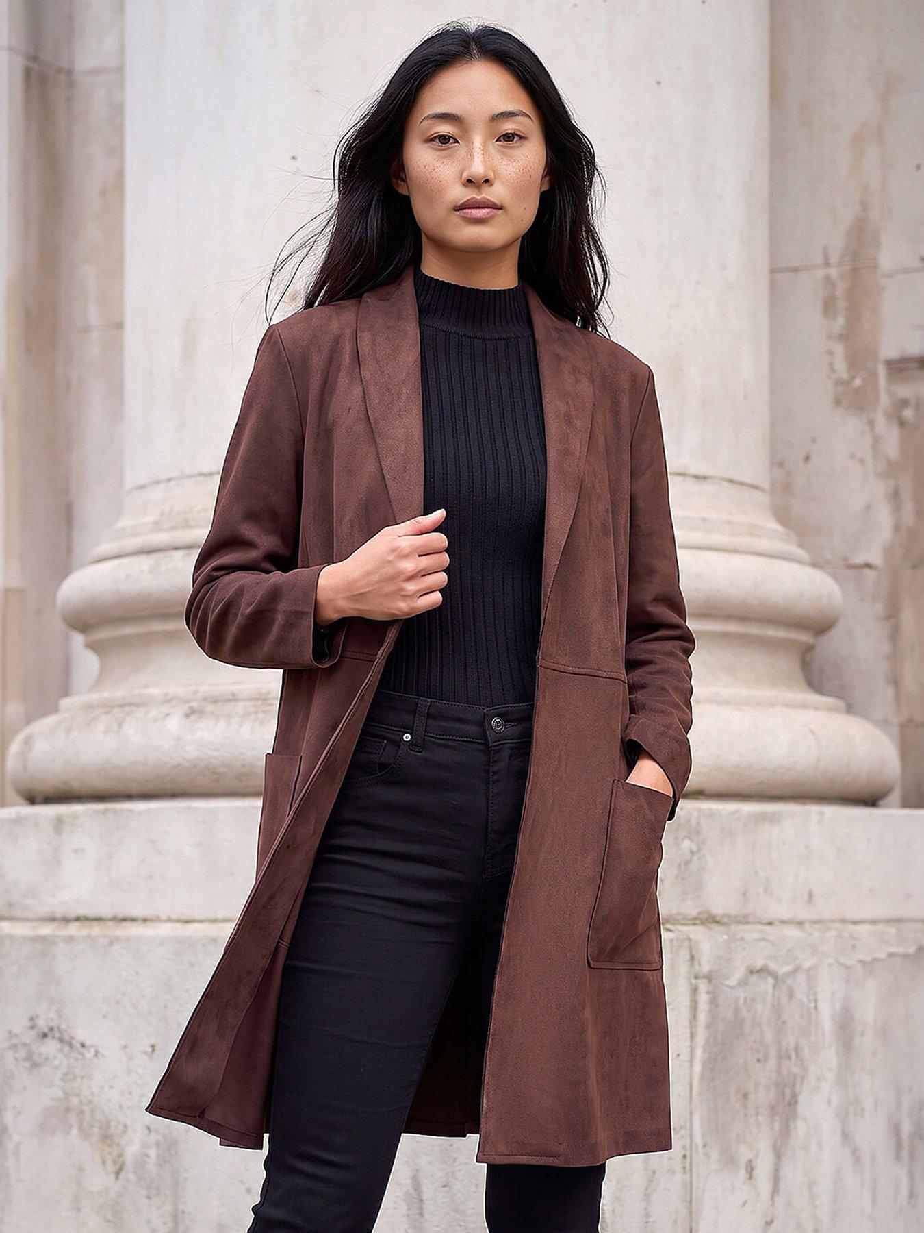 Roman Petite Faux Suede Pocket Jacket