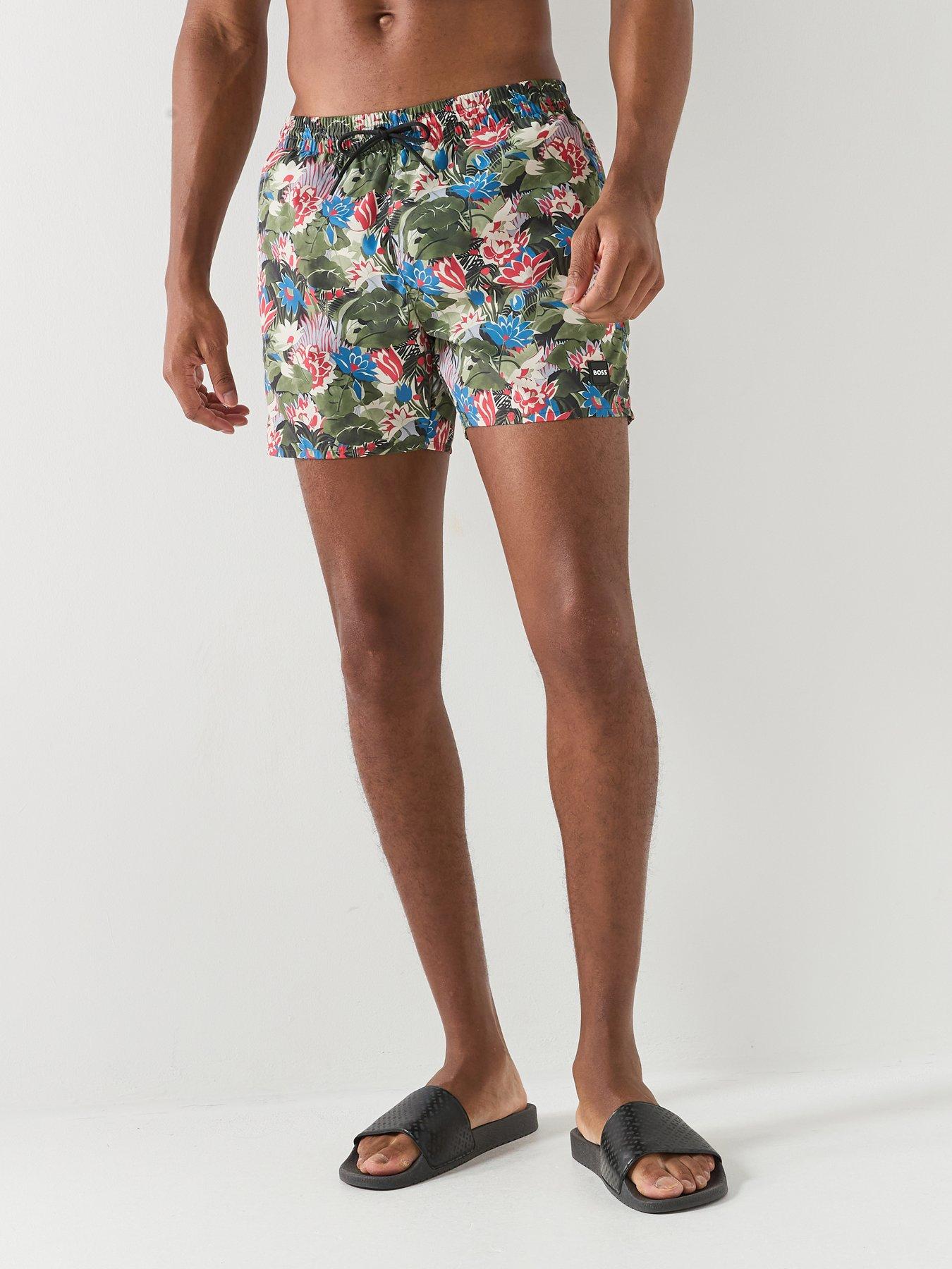 BOSS Boss Piranha Floral Printed Swim Shorts - Green