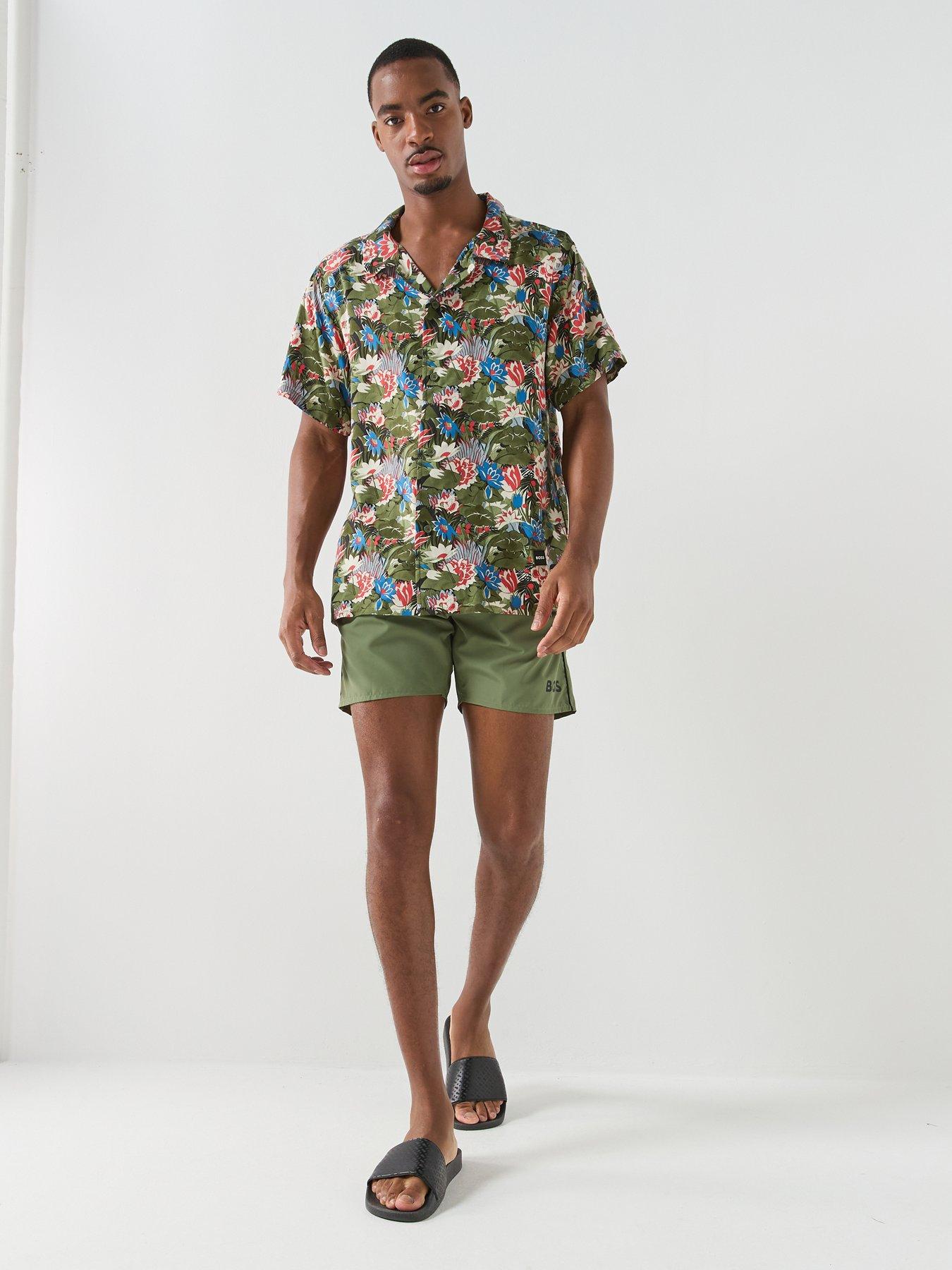 Image 3 of 5 of BOSS Starfish Swim Shorts - Dark Green