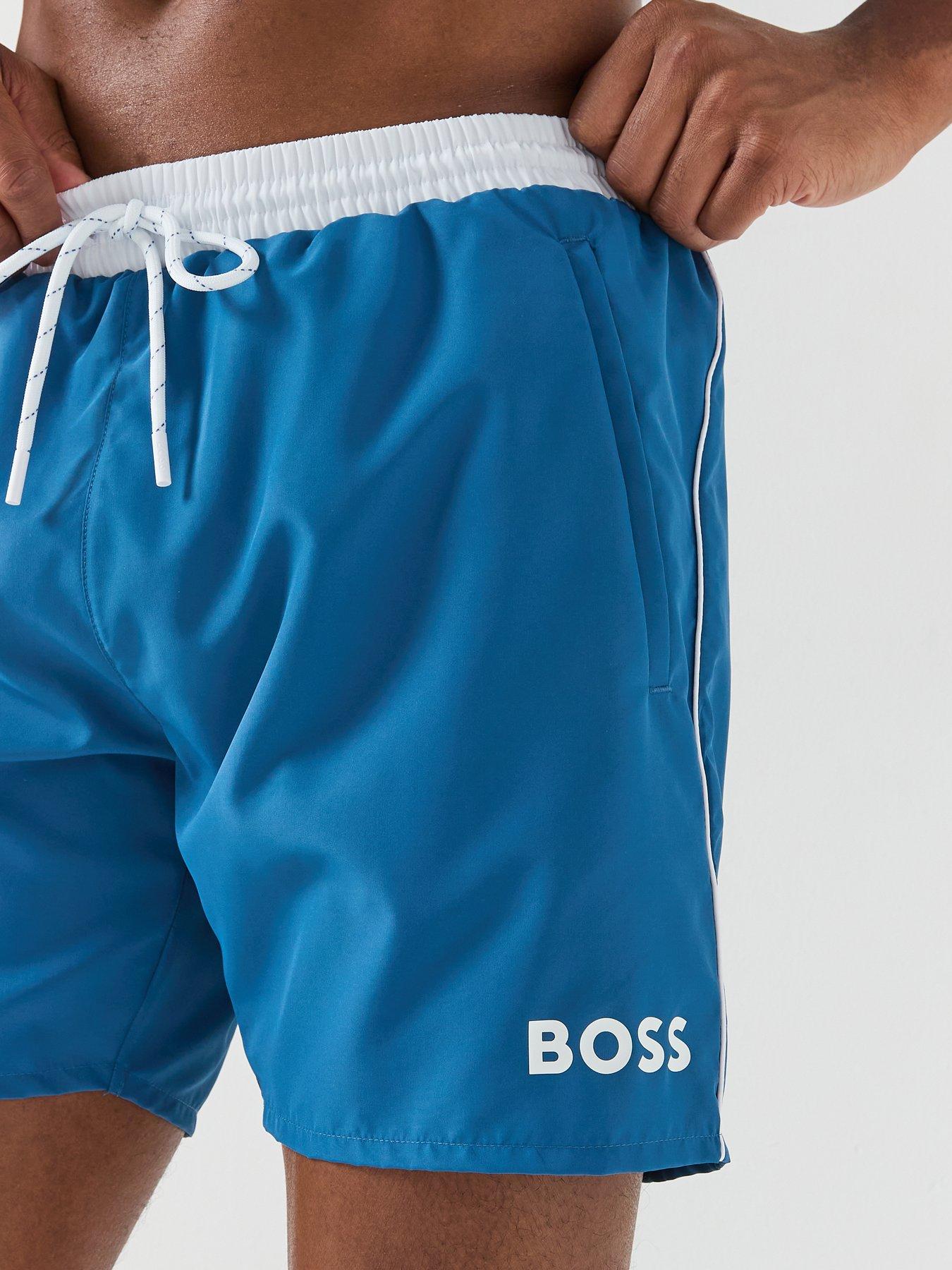 Image 4 of 5 of BOSS Starfish Swim Shorts - Blue