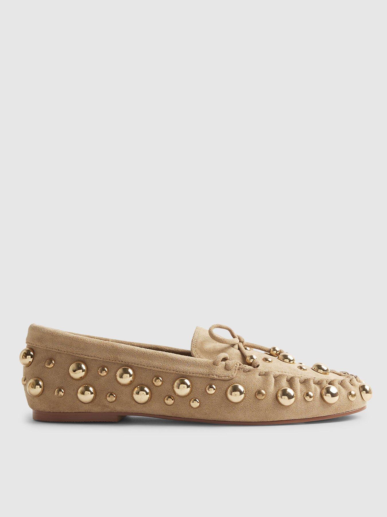 River Island Suede Loafer With Studs - Brown