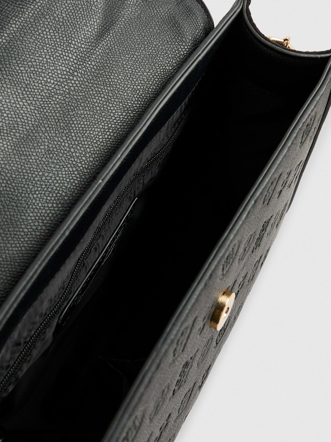 Image 5 of 5 of River Island Med Emboss Charm Tote - Black