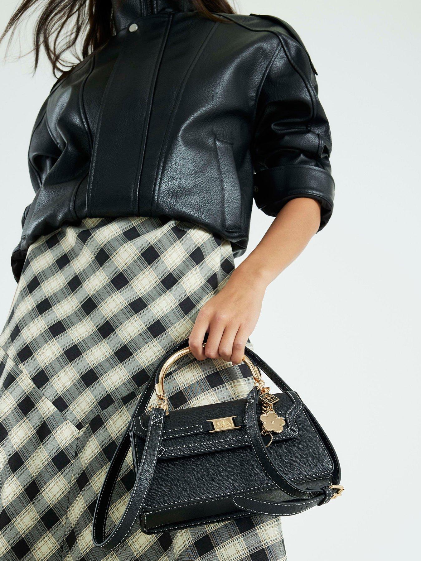 River Island Small Metal Handle Tote Bag - Black