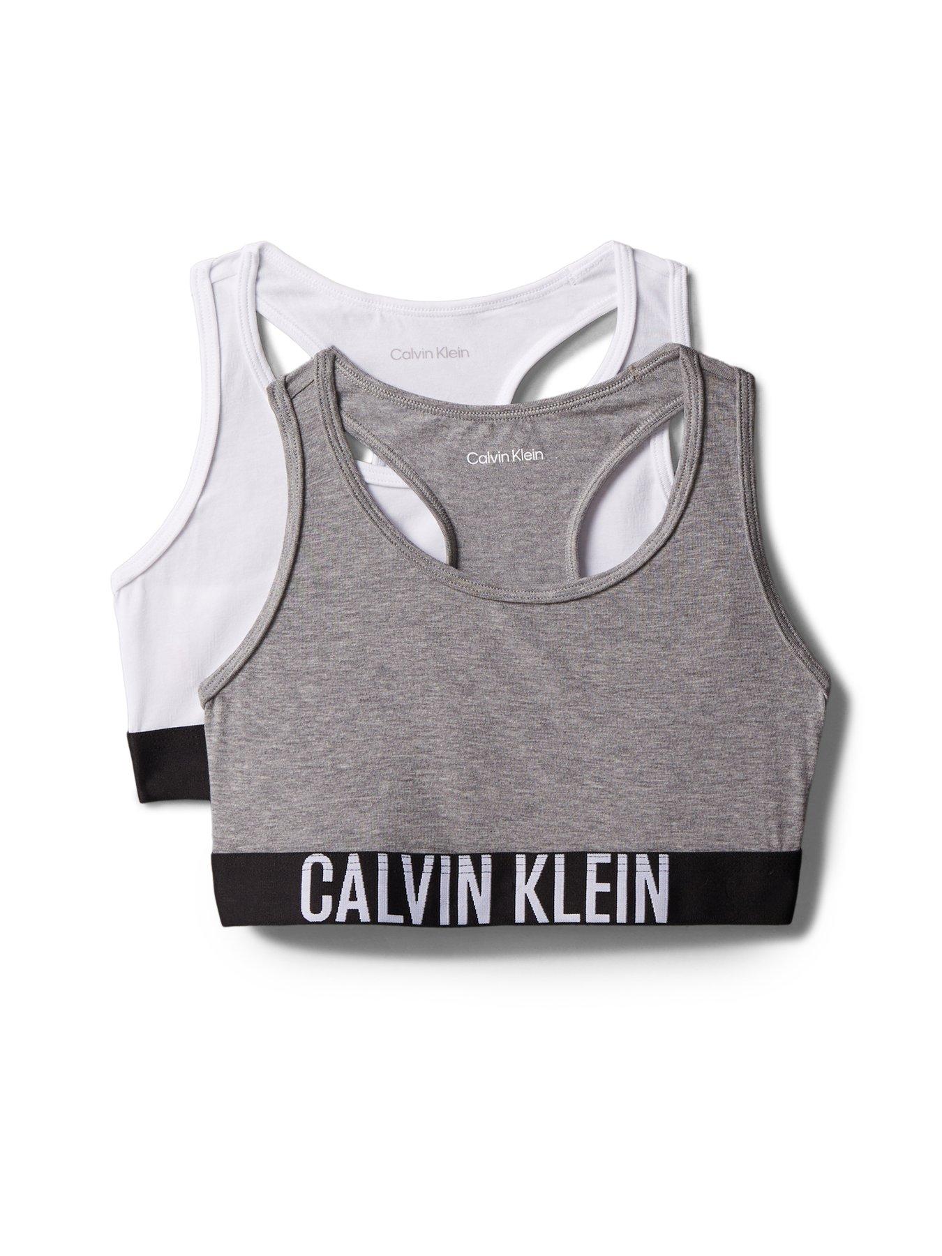 Calvin Klein Girls 2 Pack Intense Power Bralette, Multi, Size Age: 14-16 Years
