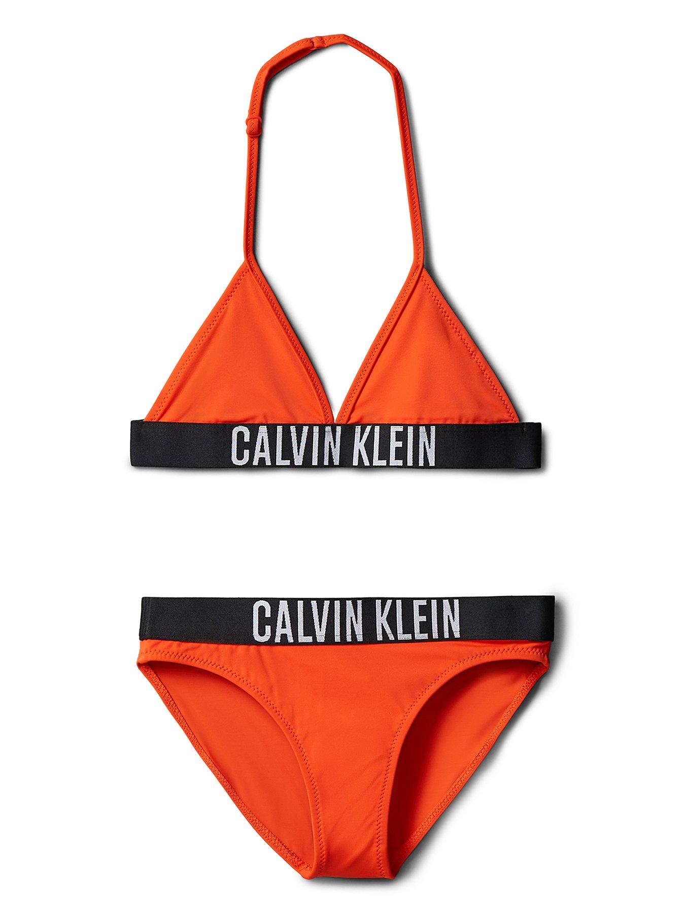 Calvin Klein Girls Triangle Bikini Set - Orange