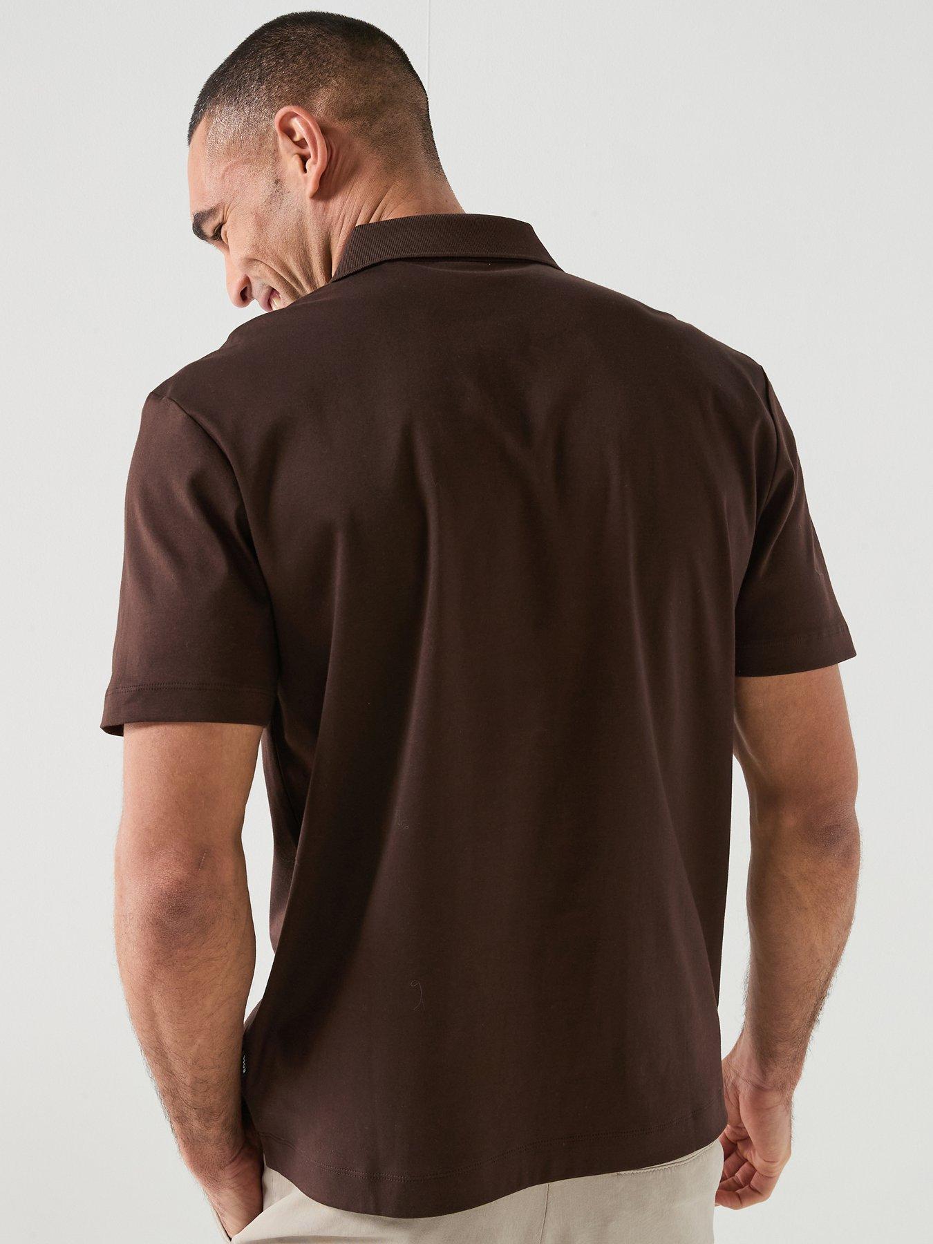 Image 2 of 5 of BOSS C-Parris Regular Fit Nickel Logo Polo Shirt - Brown
