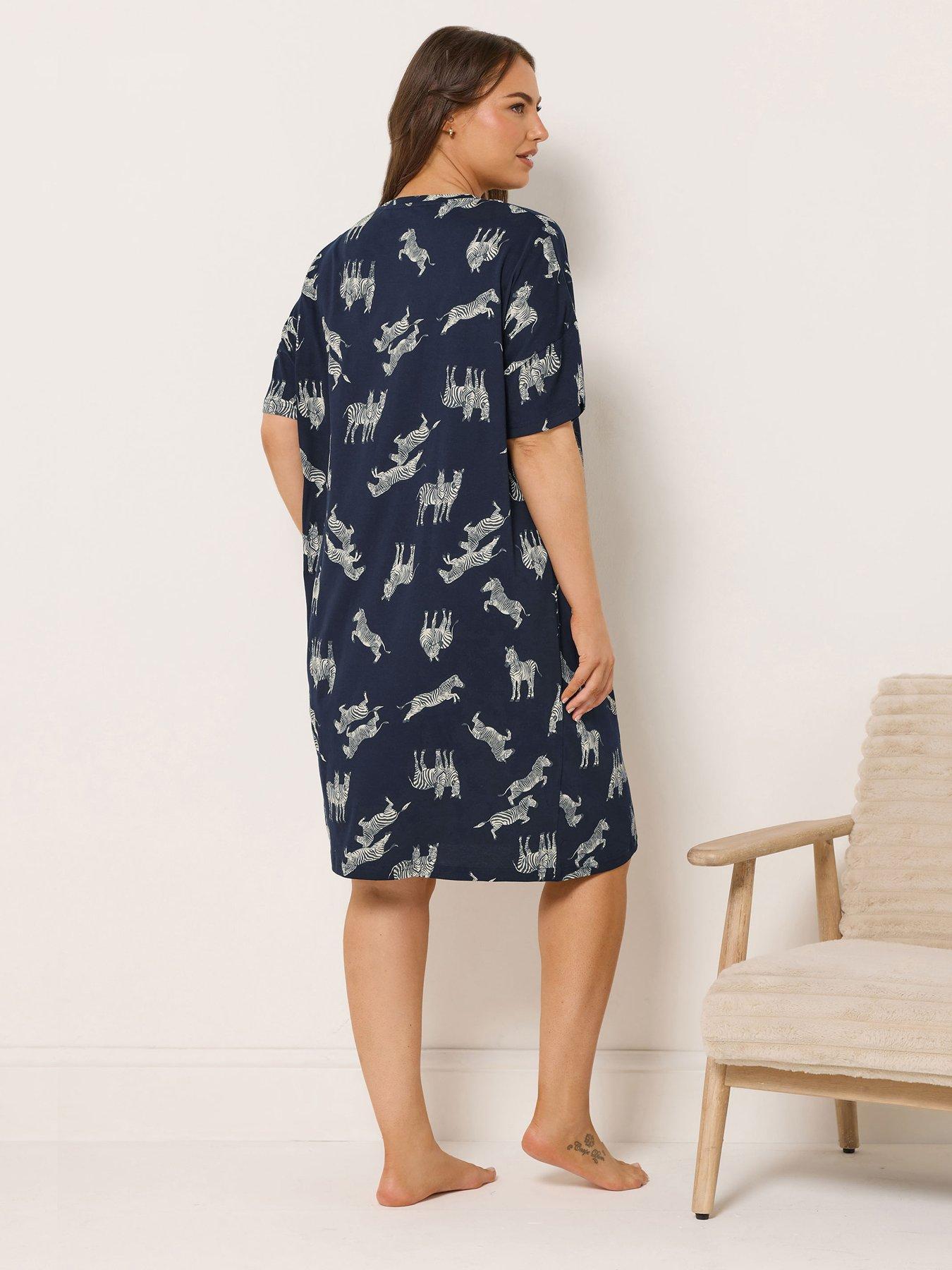 Image 5 of 7 of Yours Curve 2 Pack Wild Sleeptee Nightdress - Blue