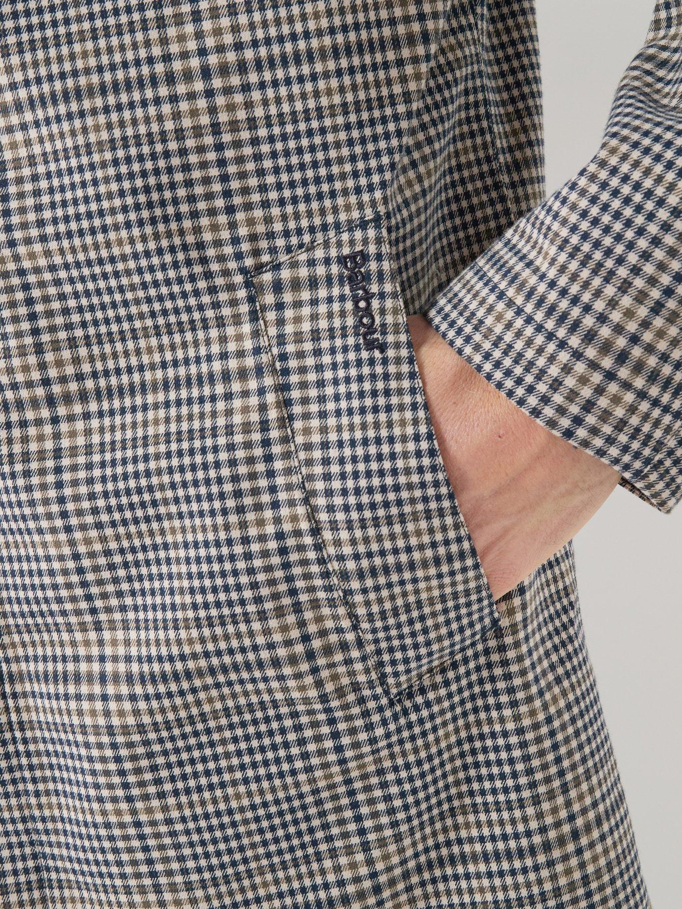 Barbour Rokig Check Waterproof Mac Jacket - Grey | Very