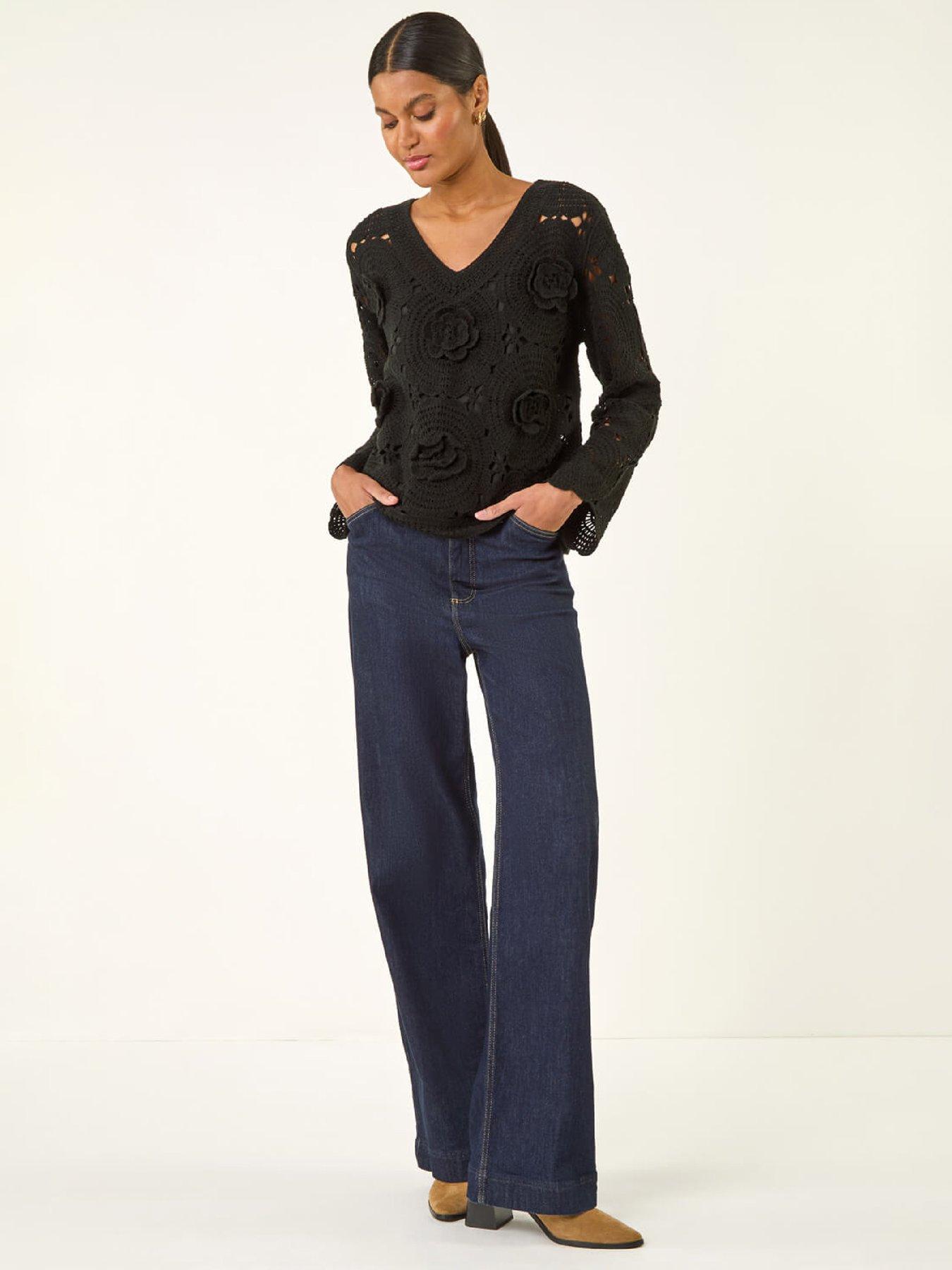 Image 3 of 5 of Roman Crochet Floral Knit Jumper
