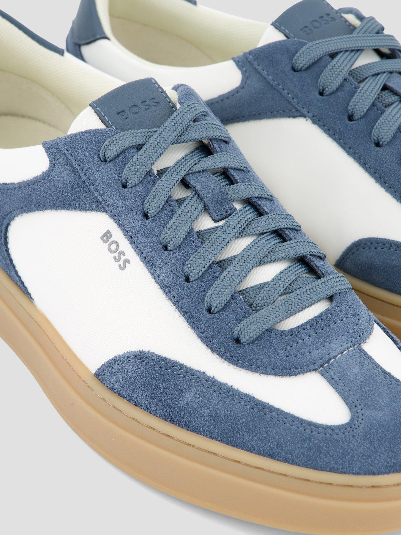 Image 5 of 7 of BOSS Kieran Tenn Suede Mix Cupsole Trainers - Blue