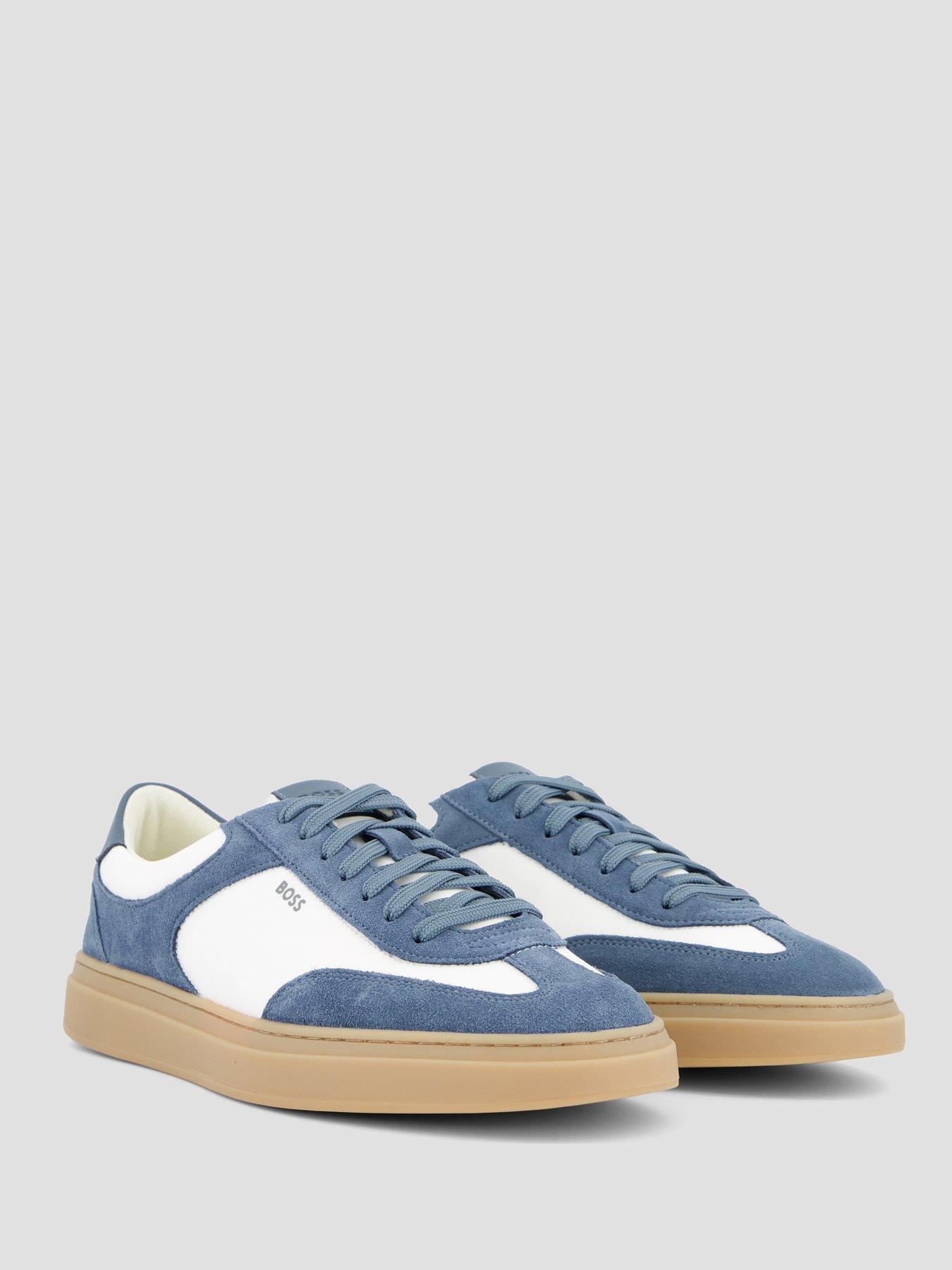 Image 6 of 7 of BOSS Kieran Tenn Suede Mix Cupsole Trainers - Blue