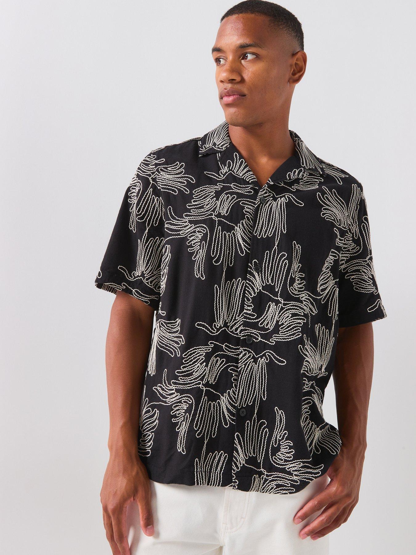 Les Deux Liam Aoe Flower Ss Shirt - Male - Short Sleeve Shirts - Black - S - Shirts - Image 2