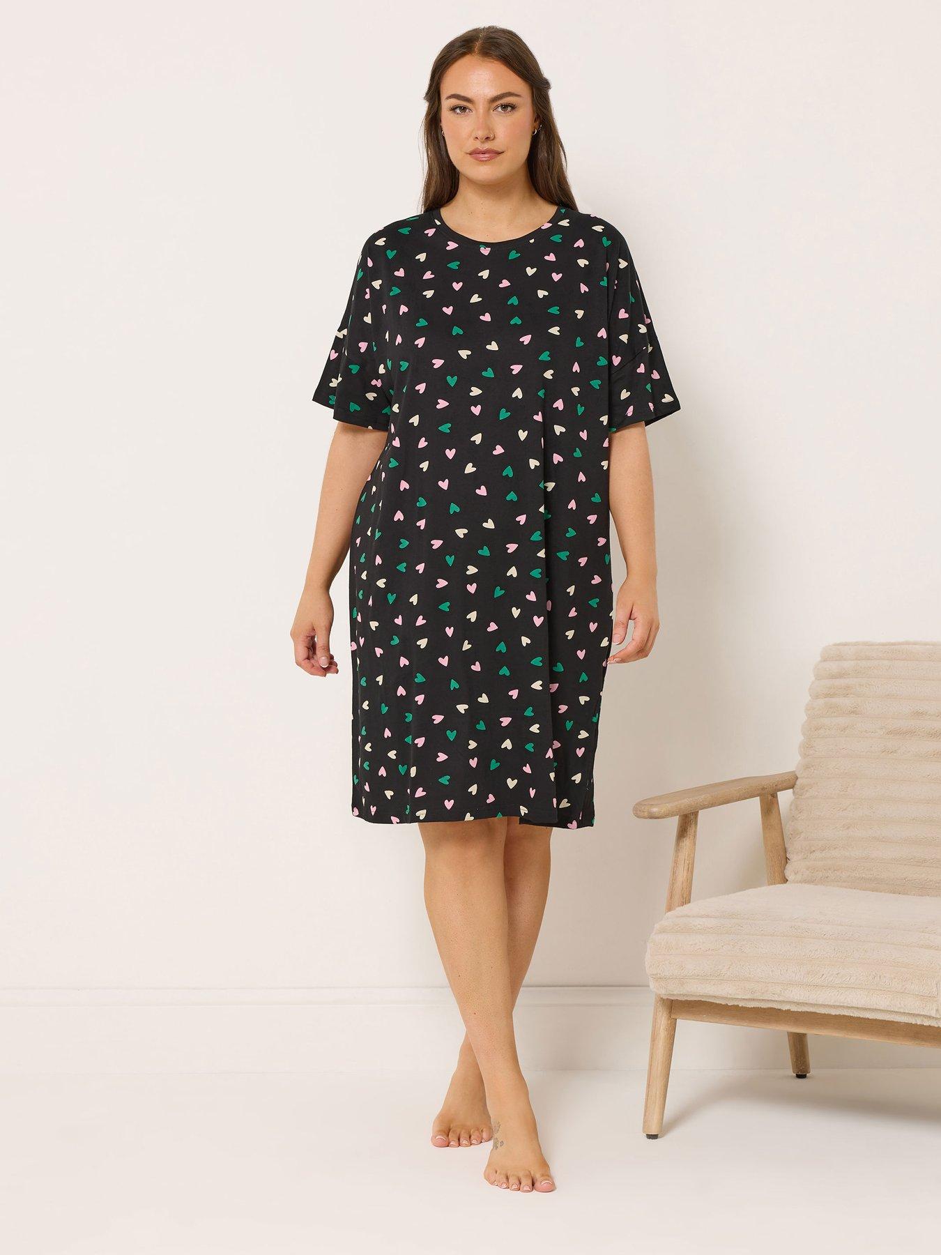 Image 3 of 7 of Yours Curve 2 Pack Pasta Sleeptee Nightdress - Grey