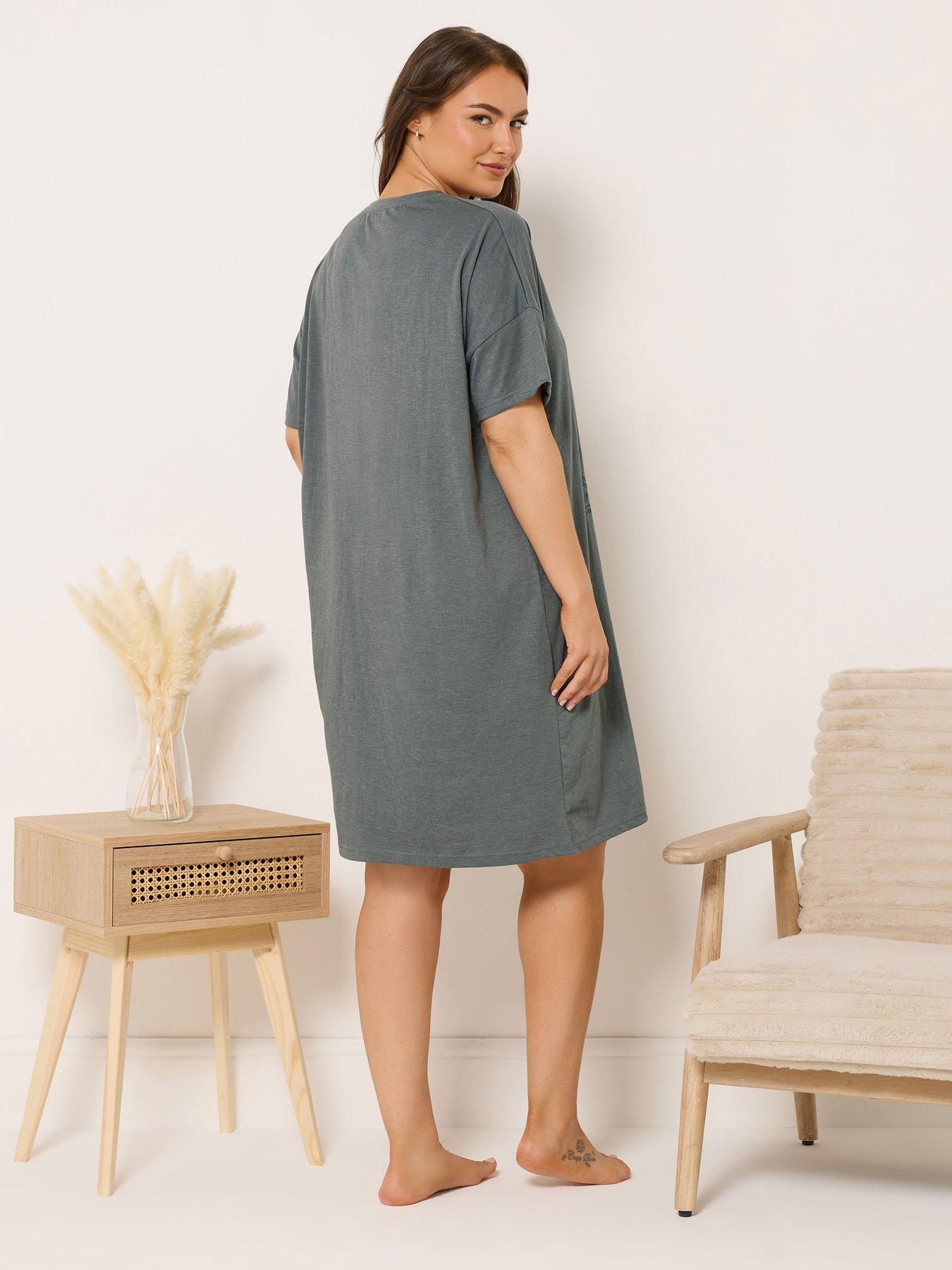 Image 2 of 5 of Yours Curve Tomatoes Sleeptee Nightdress - Grey