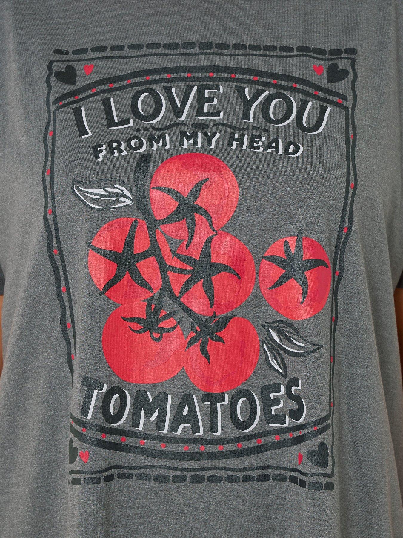 Image 4 of 5 of Yours Curve Tomatoes Sleeptee Nightdress - Grey