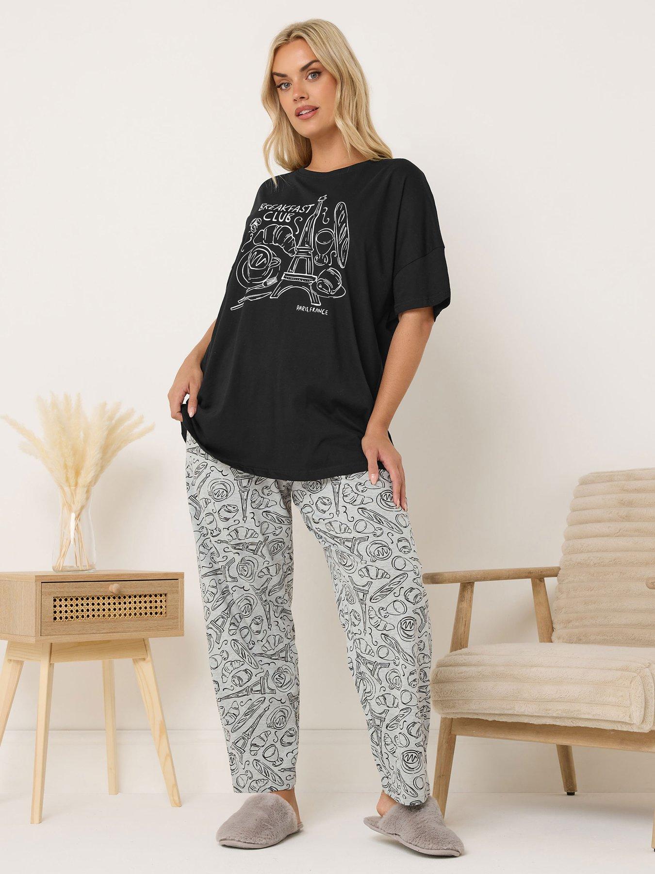 yours-curve-paris-breakfast-pyjama-set-black