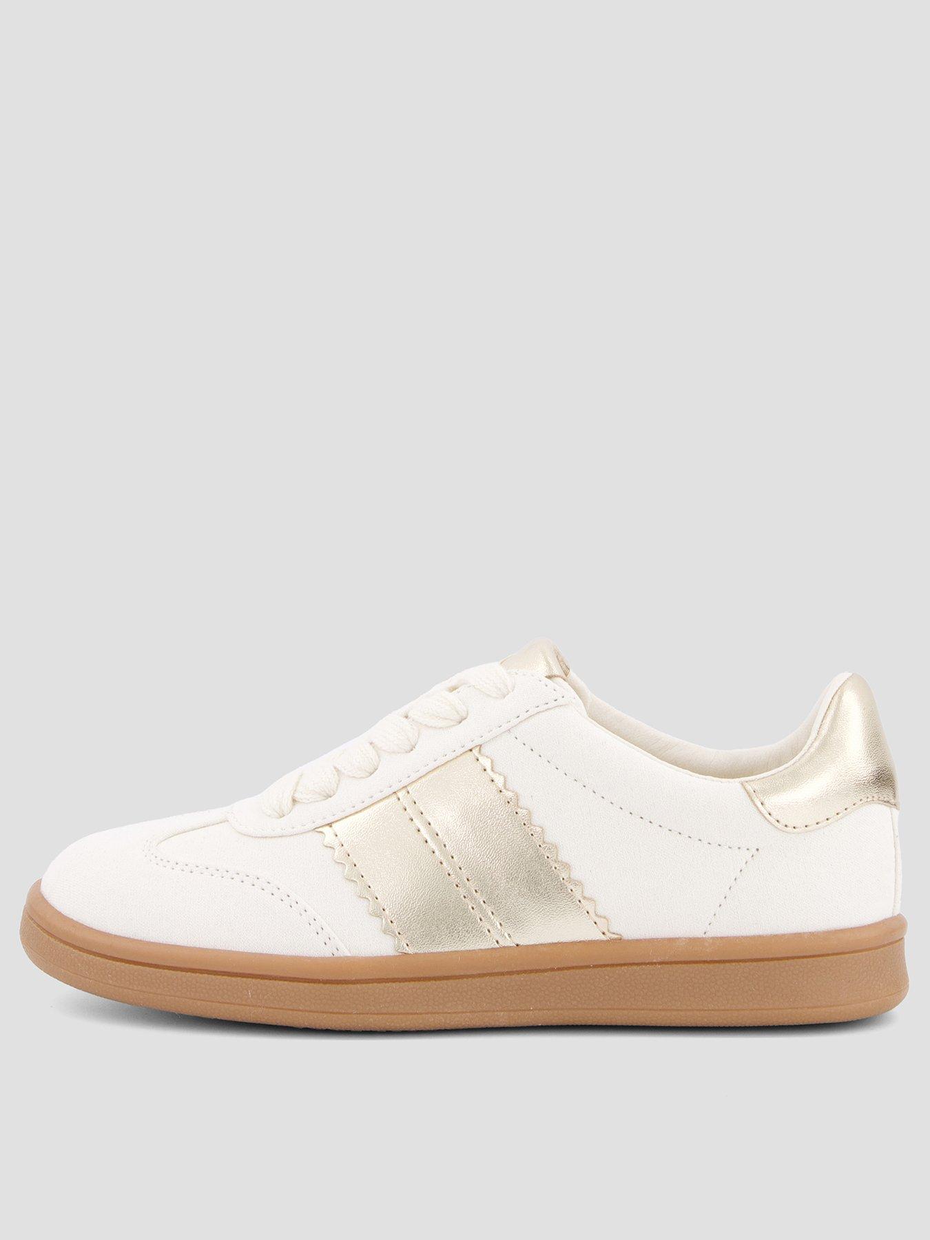The Very Collection Girls Metallic Stripe Retro Trainer - Cream