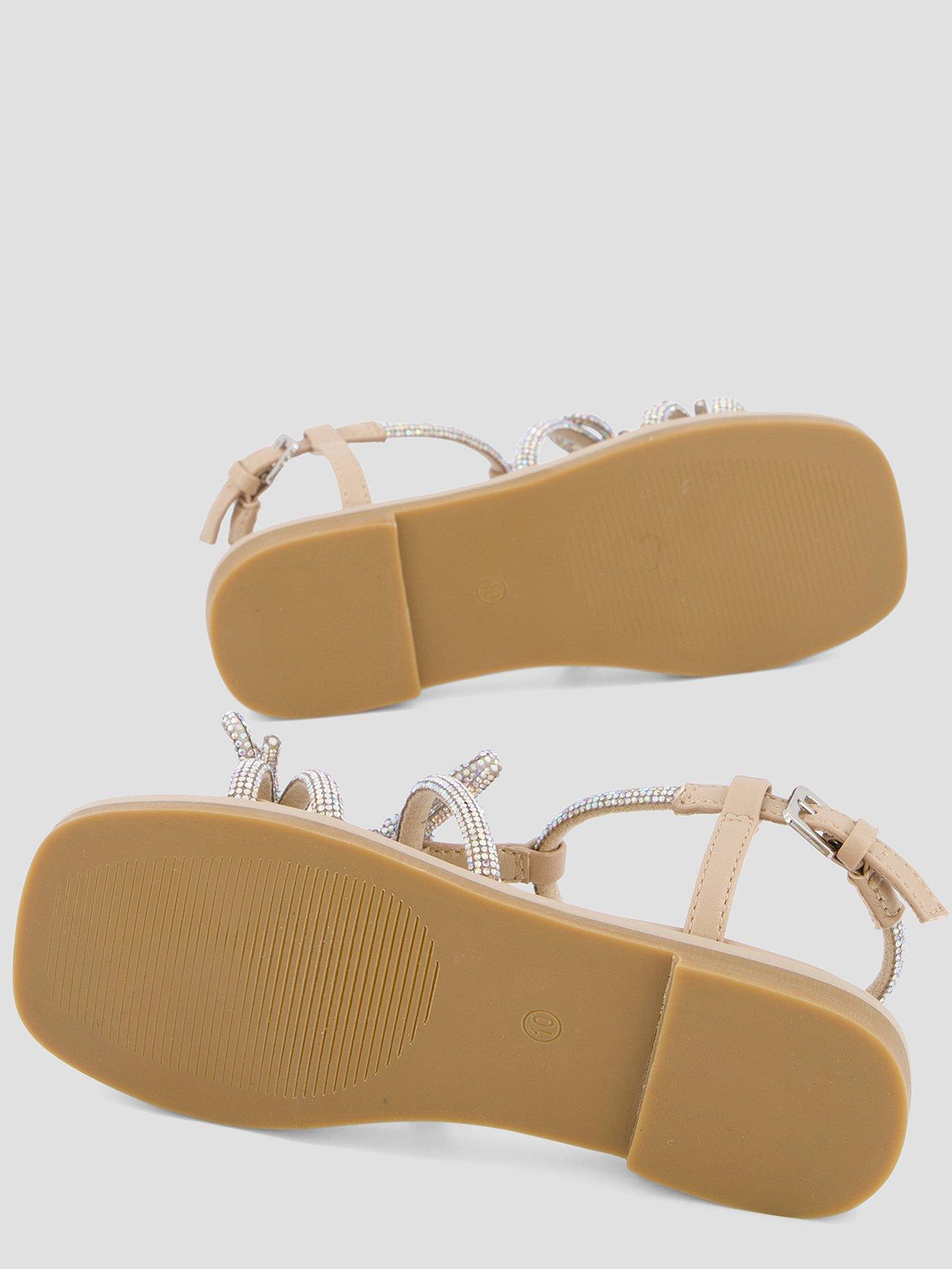 Image 4 of 7 of The Very Collection Occasion Diamante Bow Multi Strap Sandals - Silver