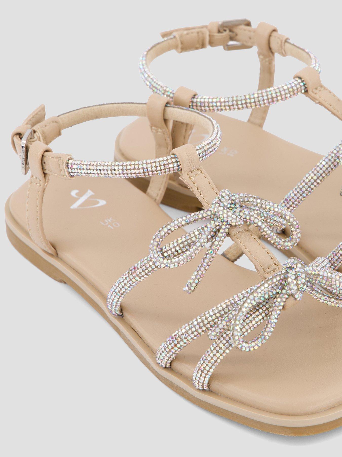Image 5 of 7 of The Very Collection Occasion Diamante Bow Multi Strap Sandals - Silver