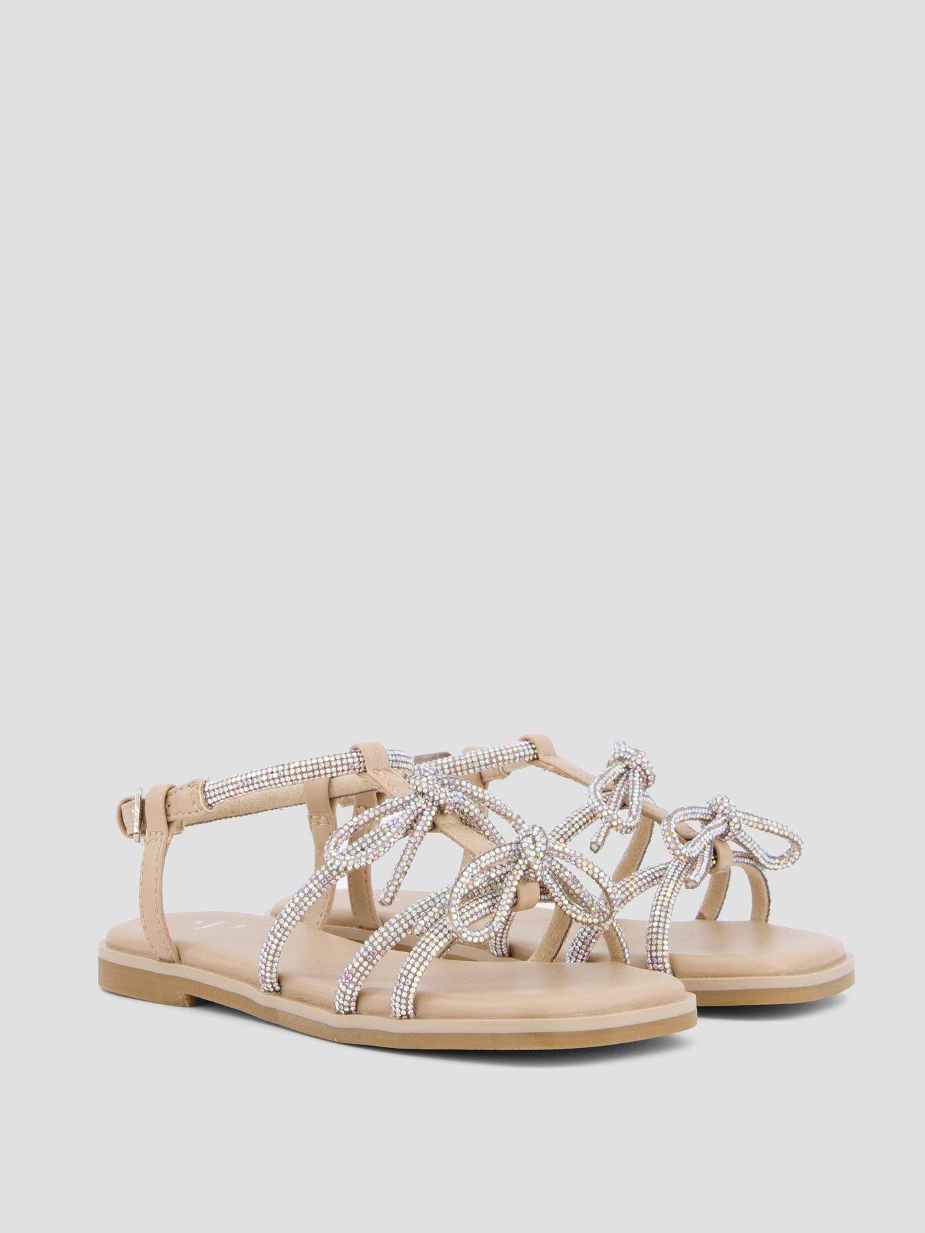 Image 6 of 7 of The Very Collection Occasion Diamante Bow Multi Strap Sandals - Silver