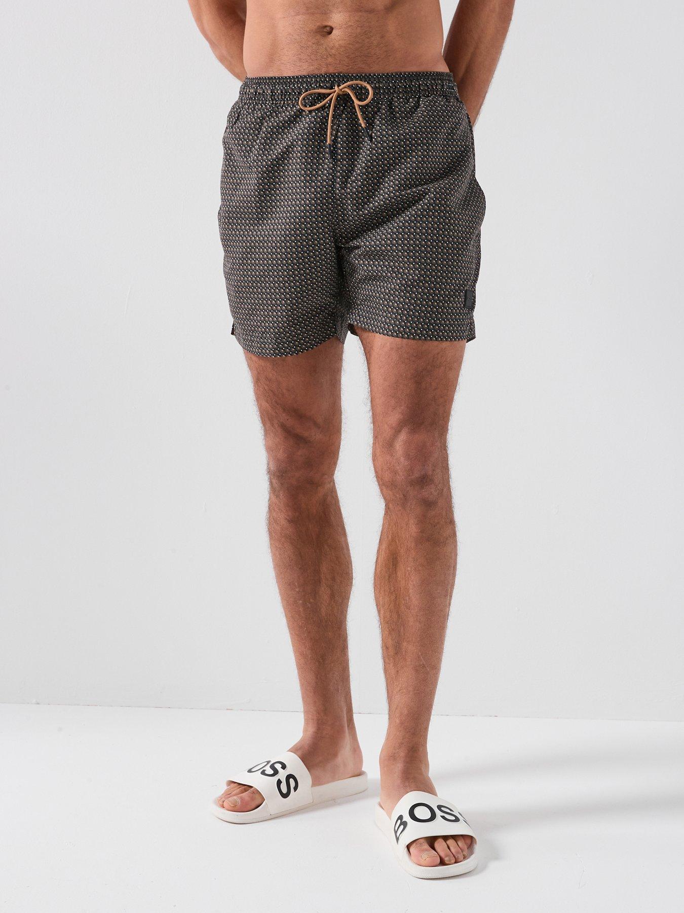 BOSS Vibe All Over Micro Print Swim Shorts - Black