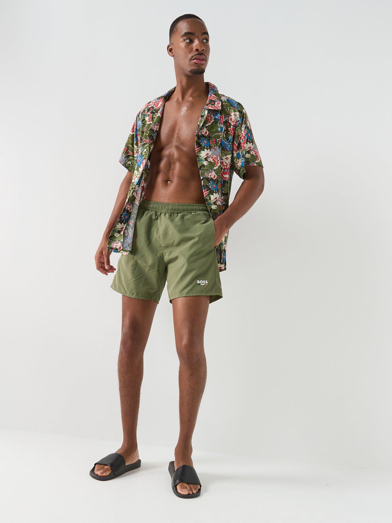 Image 3 of 6 of BOSS Swordfish Swim Shorts - Dark Green