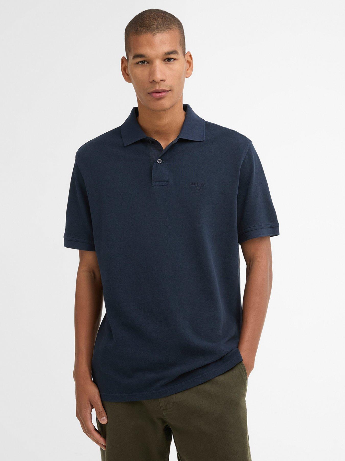 Barbour Washed Dye Tartan Pique Polo Shirt - Navy