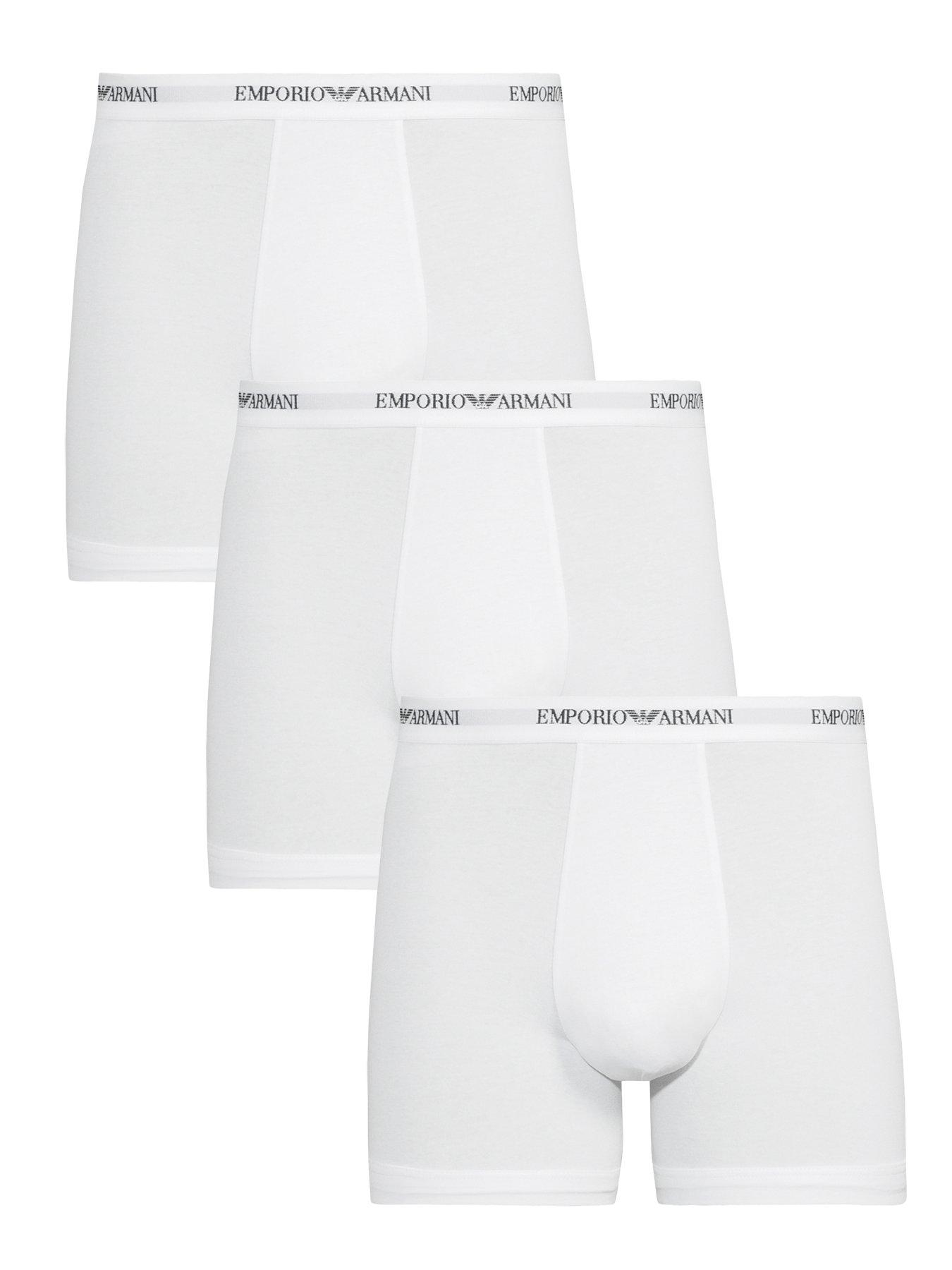 Emporio Armani Bodywear Core Logoband 3 Pack Boxer Shorts - White