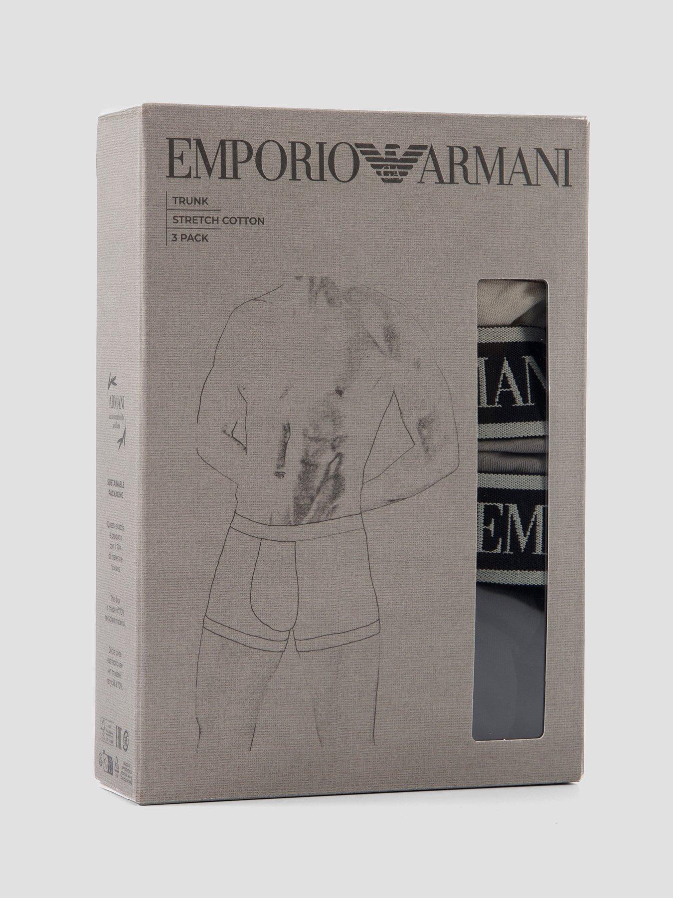 Image 4 of 4 of Emporio Armani Bodywear Core Logoband 3 Pack Trunks - Multi