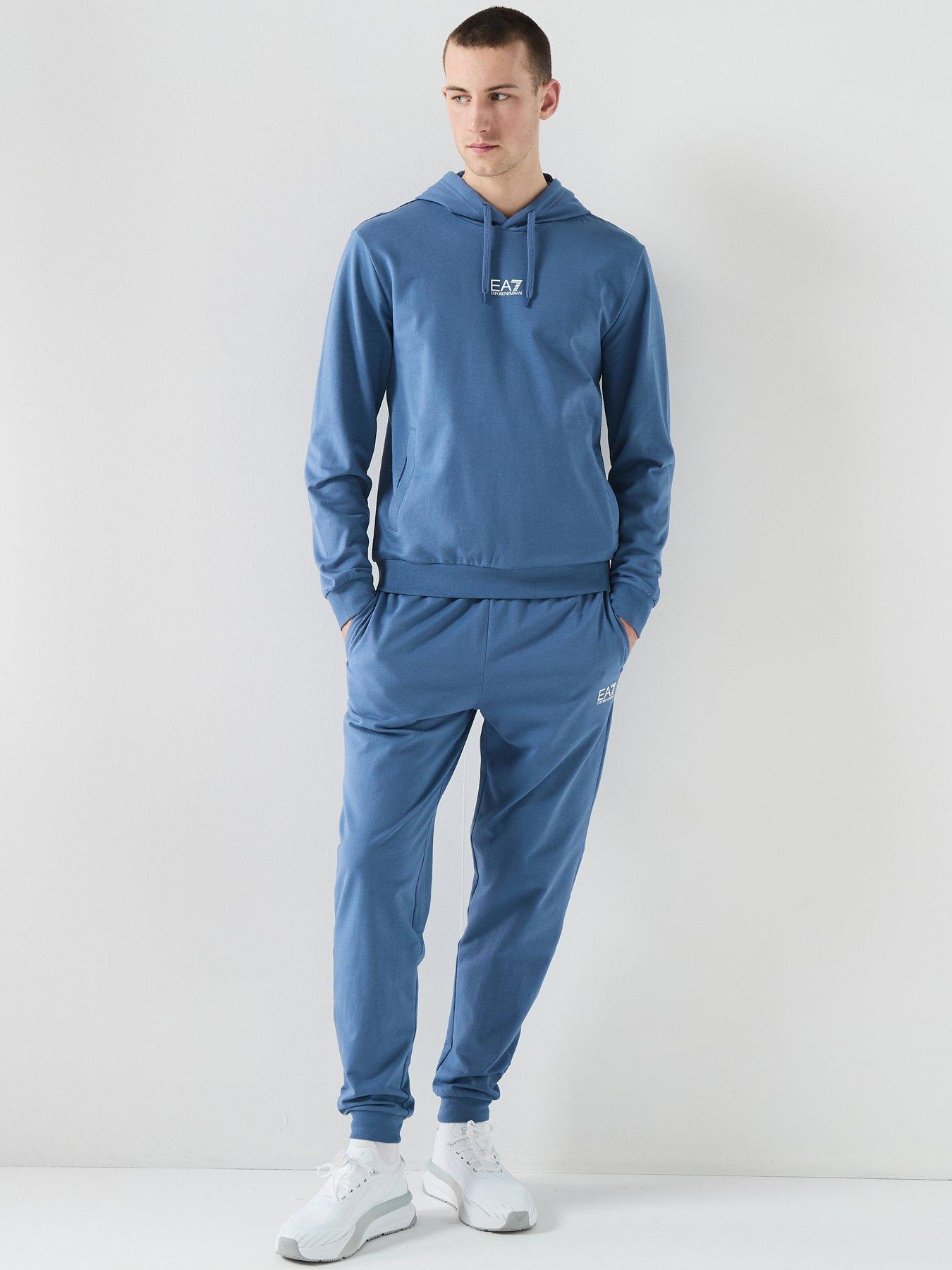 EA7 Emporio Armani Core Id Overhead Hooded Tracksuit, Blue, Size 2Xl, Men