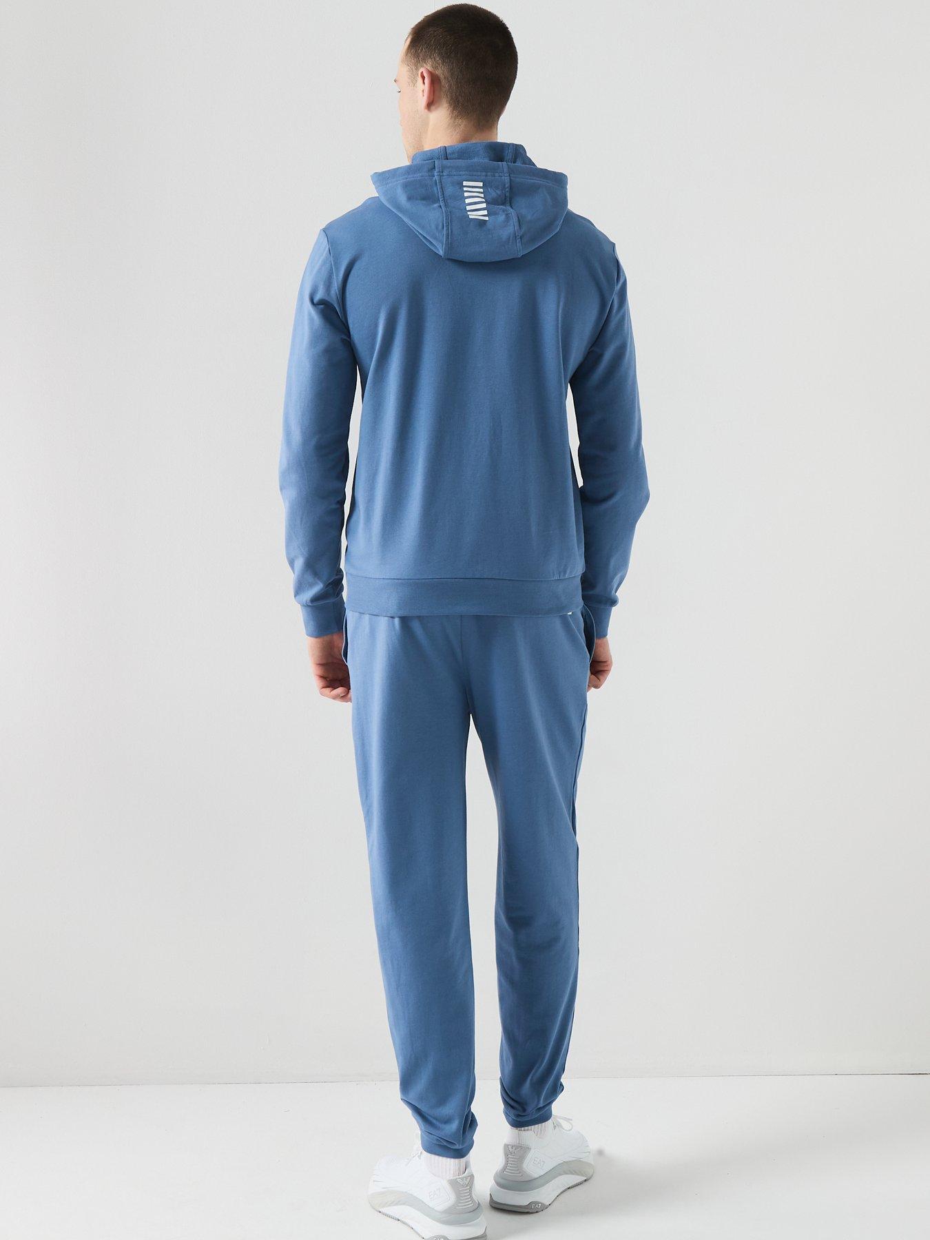 Image 2 of 5 of EA7 Emporio Armani Core Id Overhead Hooded Tracksuit - Blue