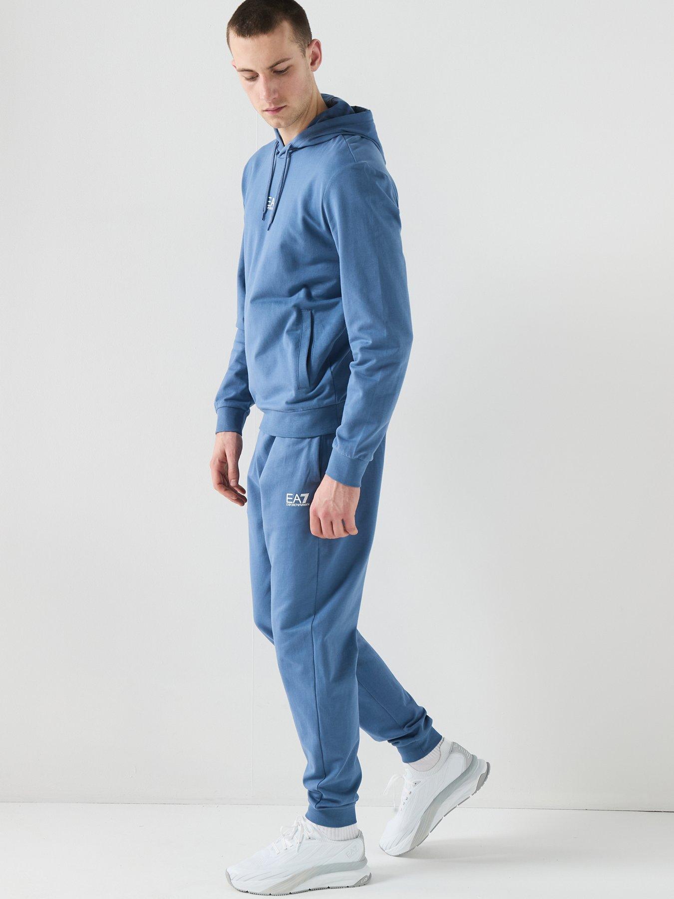 Image 3 of 5 of EA7 Emporio Armani Core Id Overhead Hooded Tracksuit - Blue