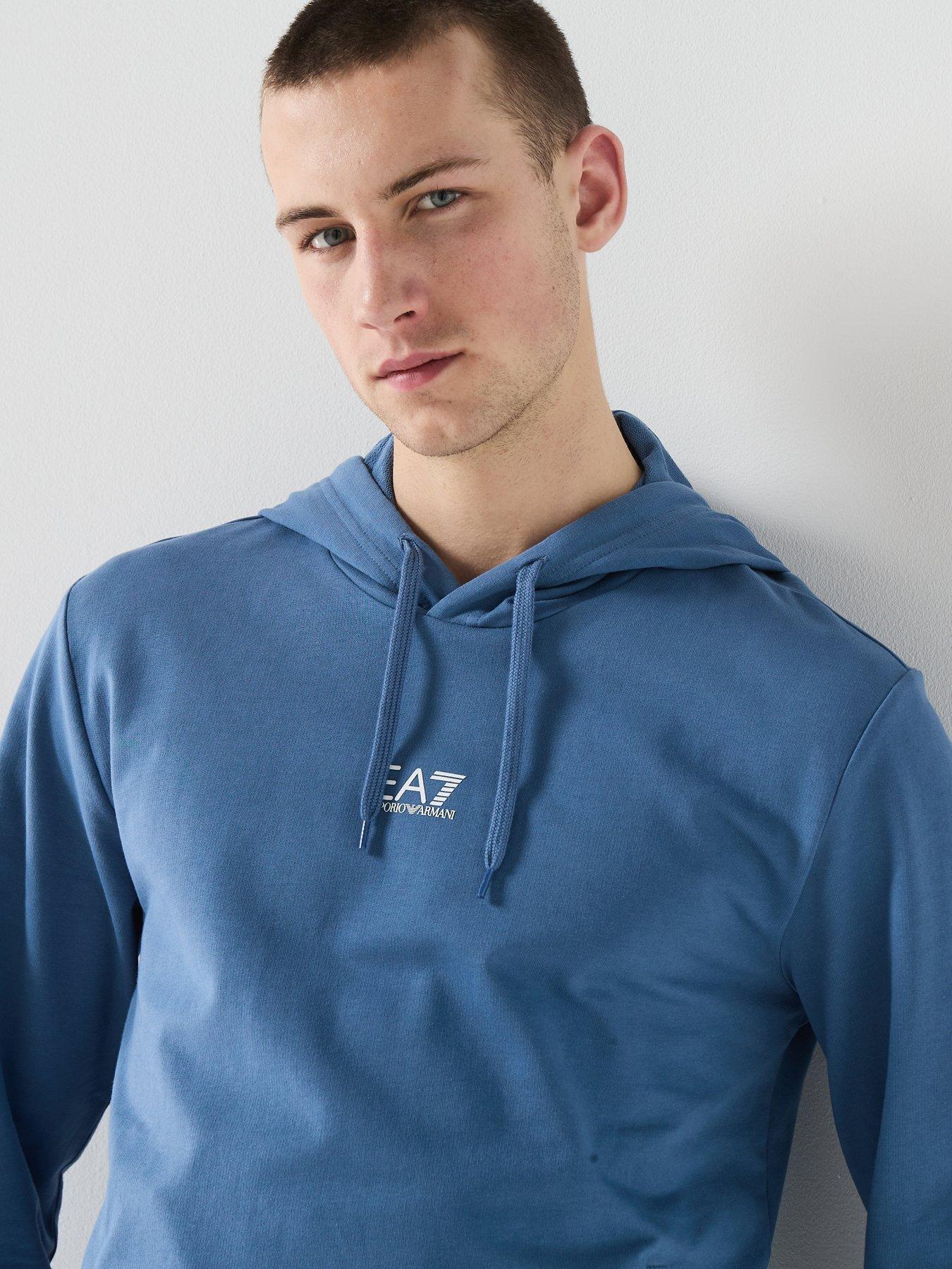 Image 4 of 5 of EA7 Emporio Armani Core Id Overhead Hooded Tracksuit - Blue
