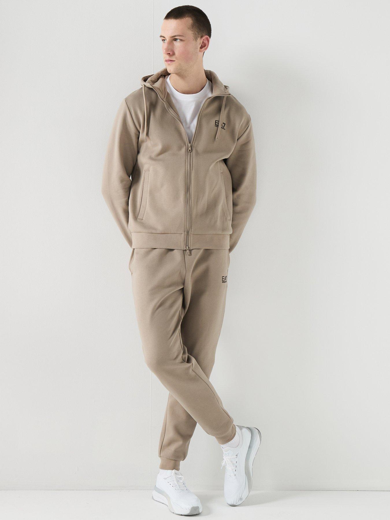 Image 1 of 6 of EA7 Emporio Armani Train Core Id Full Zip Hooded Tracksuit - Grey