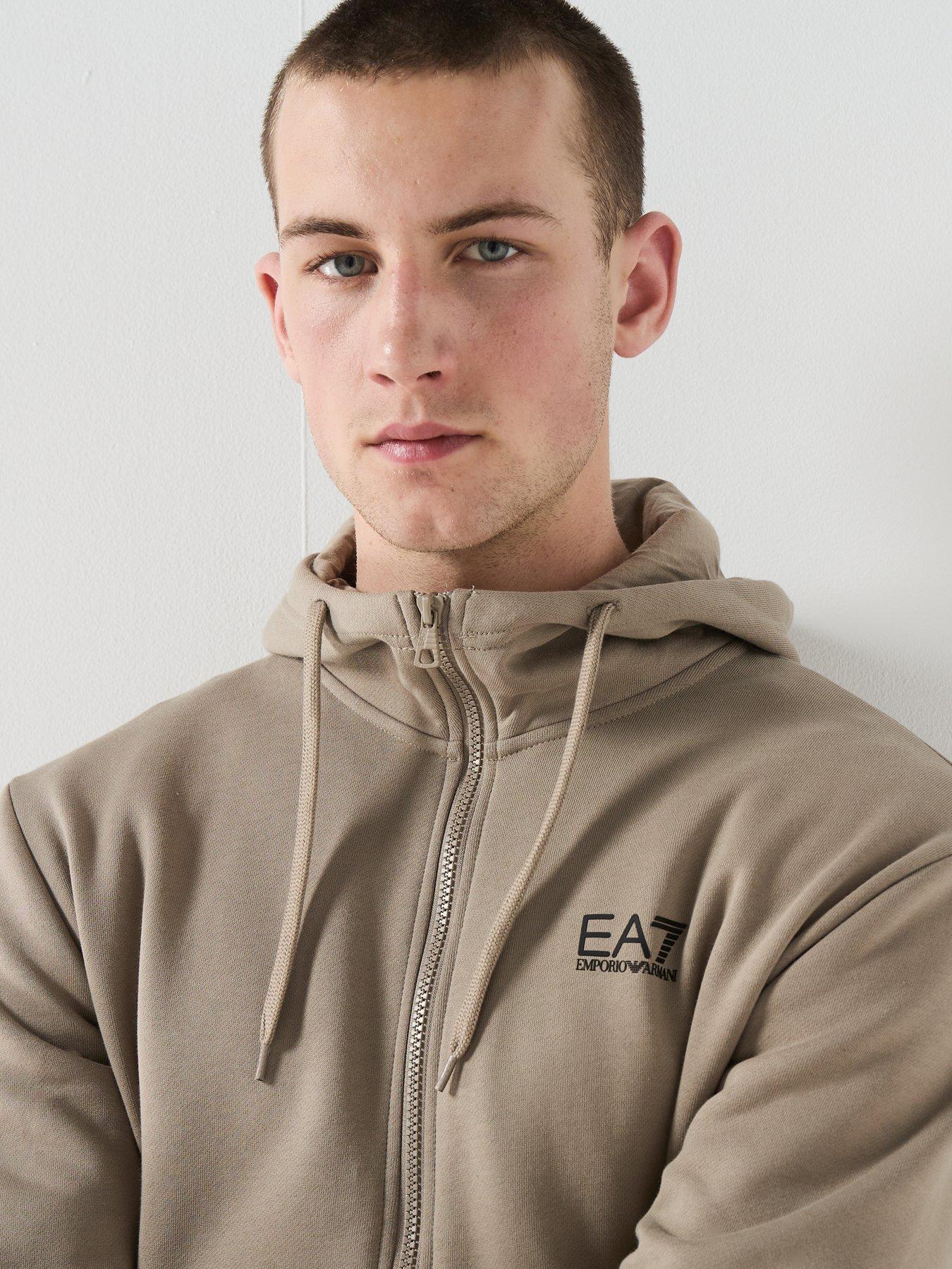 Image 4 of 6 of EA7 Emporio Armani Train Core Id Full Zip Hooded Tracksuit - Grey