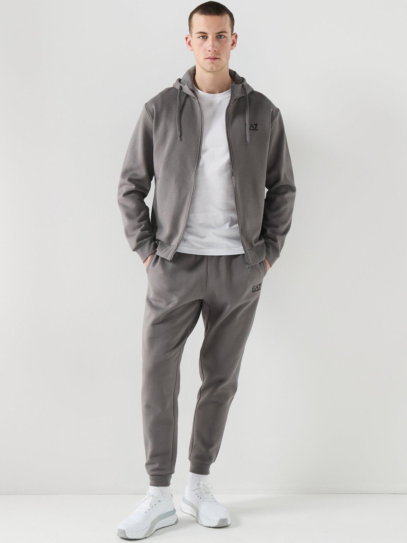 Ea7 Emporio Armani Train Core Id Full Zip Hooded Tracksuit - Grey