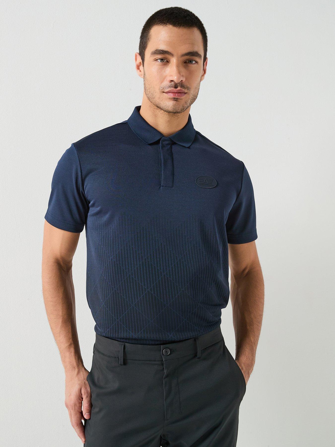 EA7 Emporio Armani Golf Pro Graphic Polo Shirt - Dark Blue