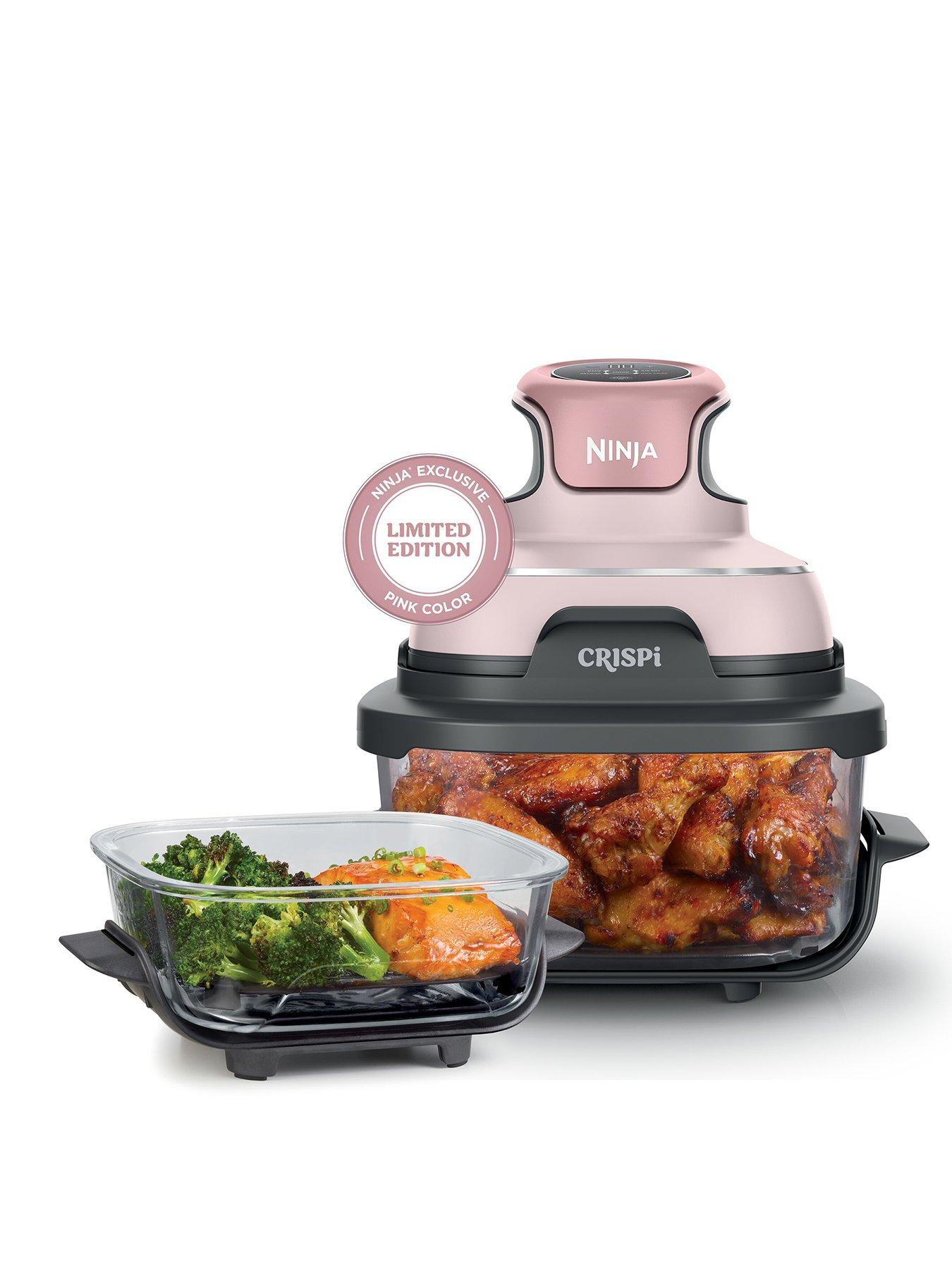 ninja crispi エアフライヤー　ガラスポータブル調理システム　ピンク NINJA CRISPi 4-in-1 Portable Glass Air Fryer - Pink [FN101UKPK] | Very