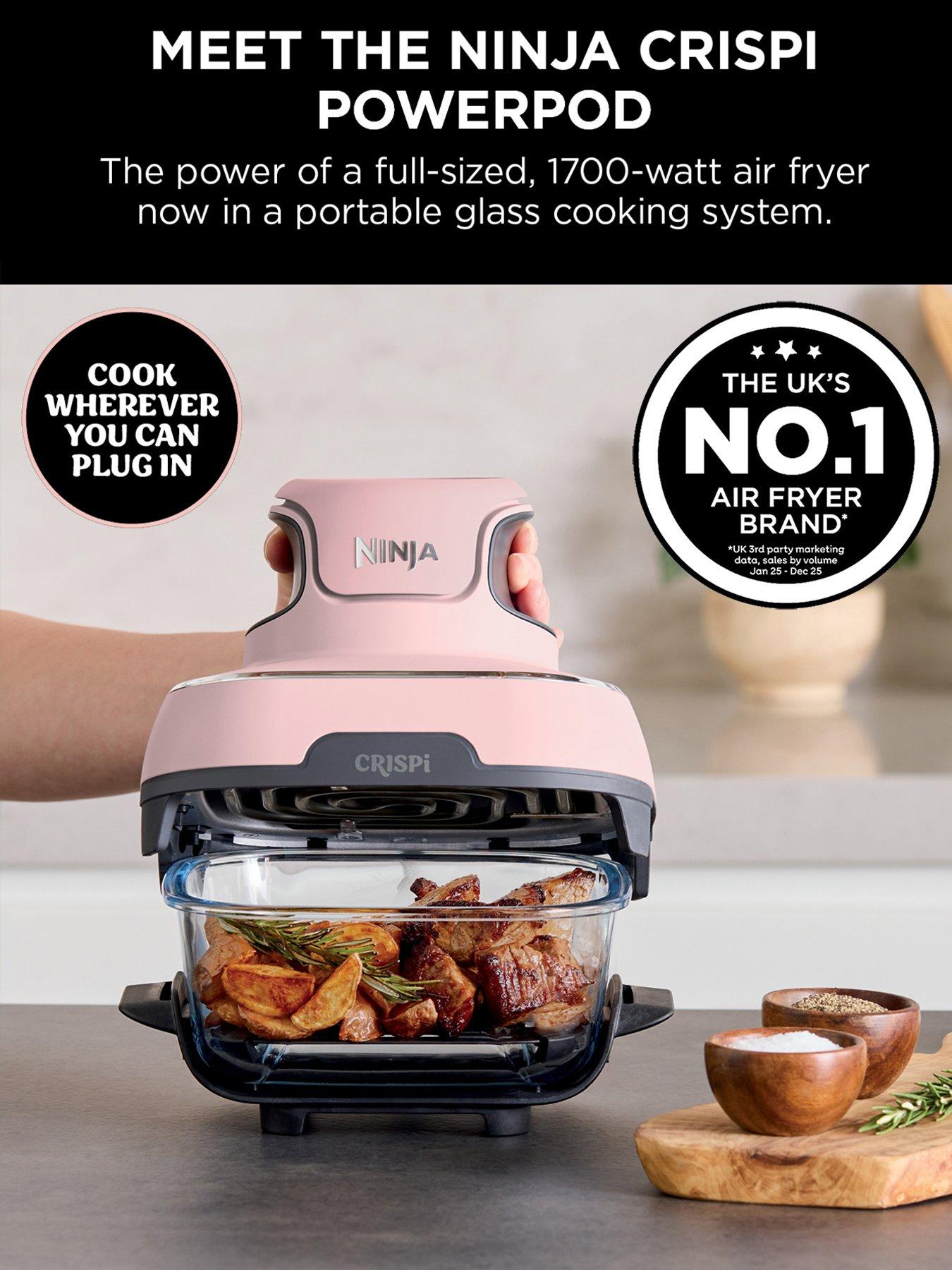 ninja crispi エアフライヤー　ガラスポータブル調理システム　ピンク NINJA CRISPi 4-in-1 Portable Glass Air Fryer - Pink [FN101UKPK] | Very